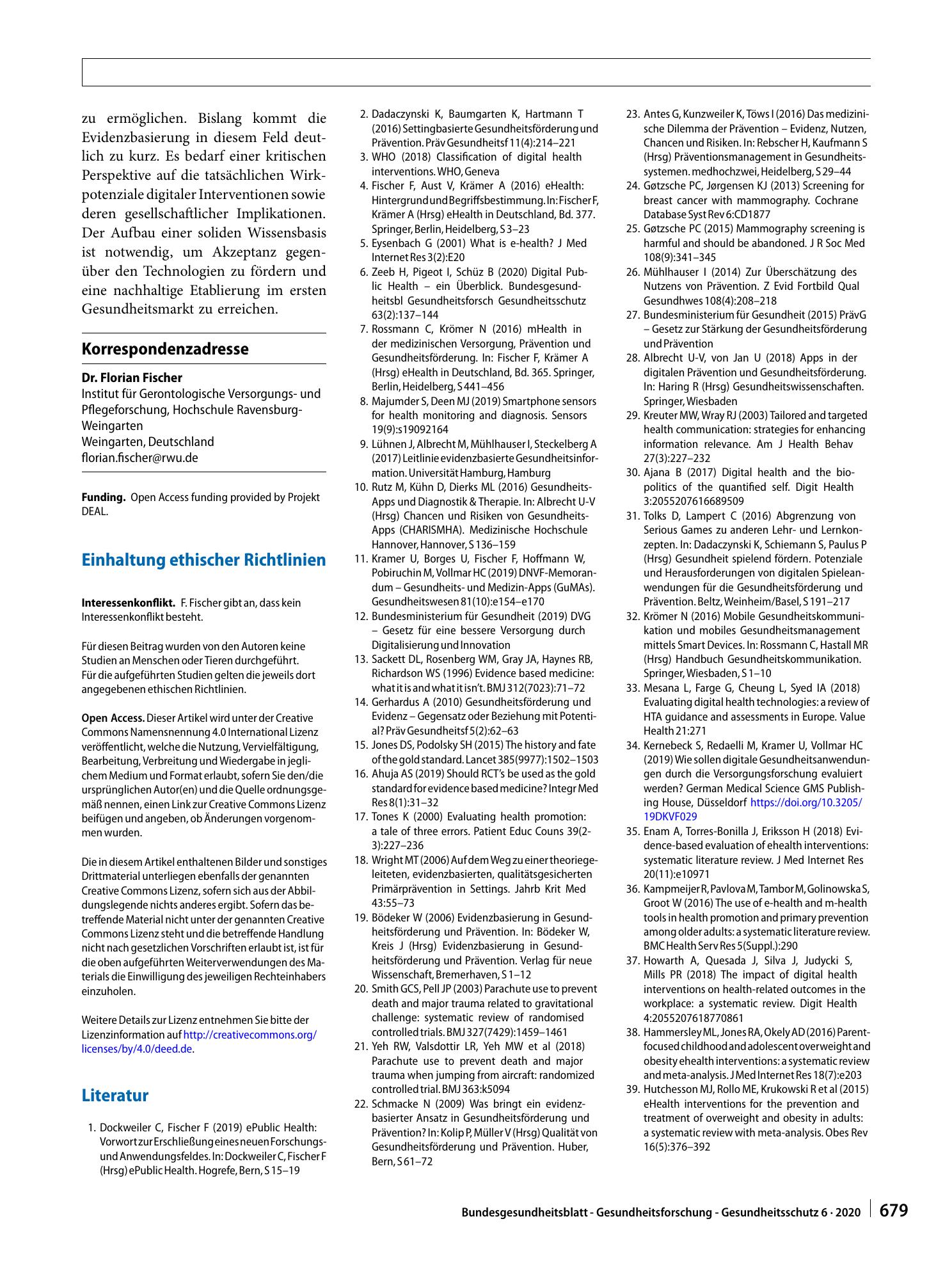 Vorschauseite 6: Digitale Interventionen in Prävention und Gesundheitsförderung: Welche Form der Evidenz haben wir und welche wird benötigt?