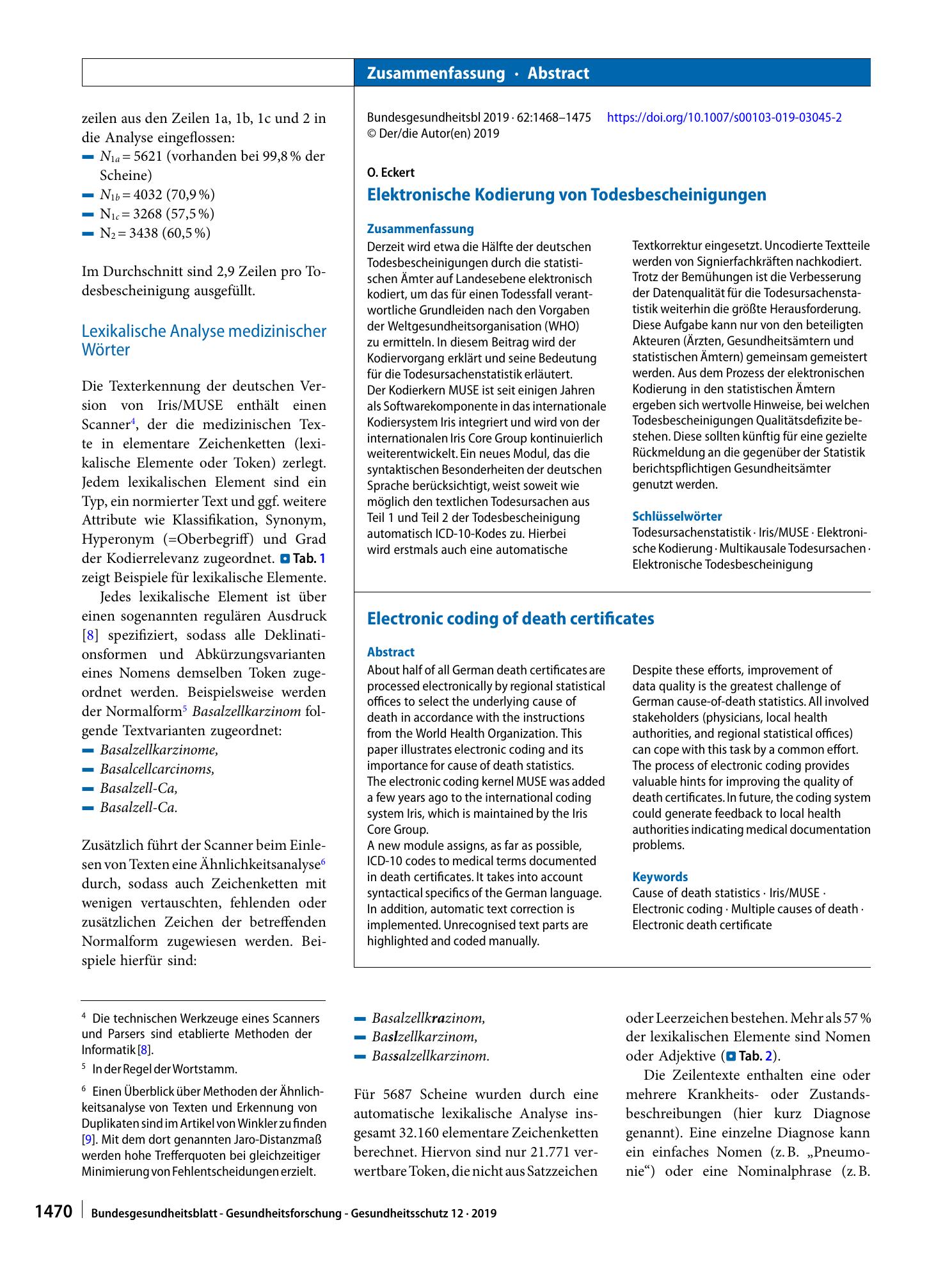 Vorschauseite 3: Elektronische Kodierung von Todesbescheinigungen