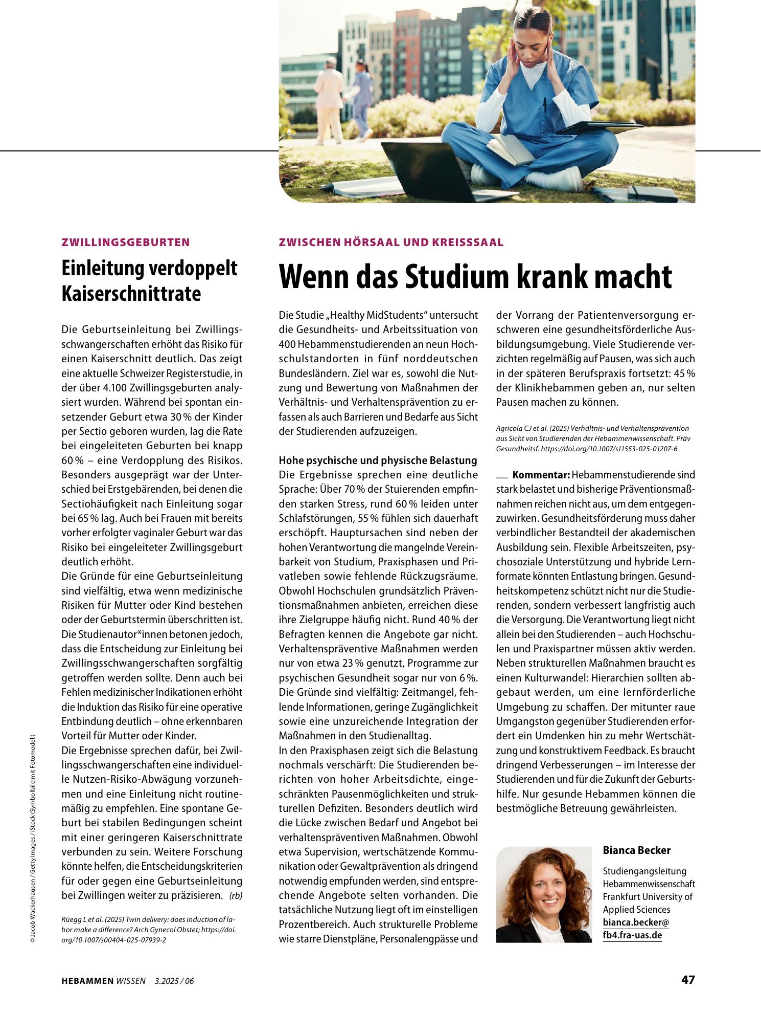 Vorschauseite 1: Wenn das Studium krank macht