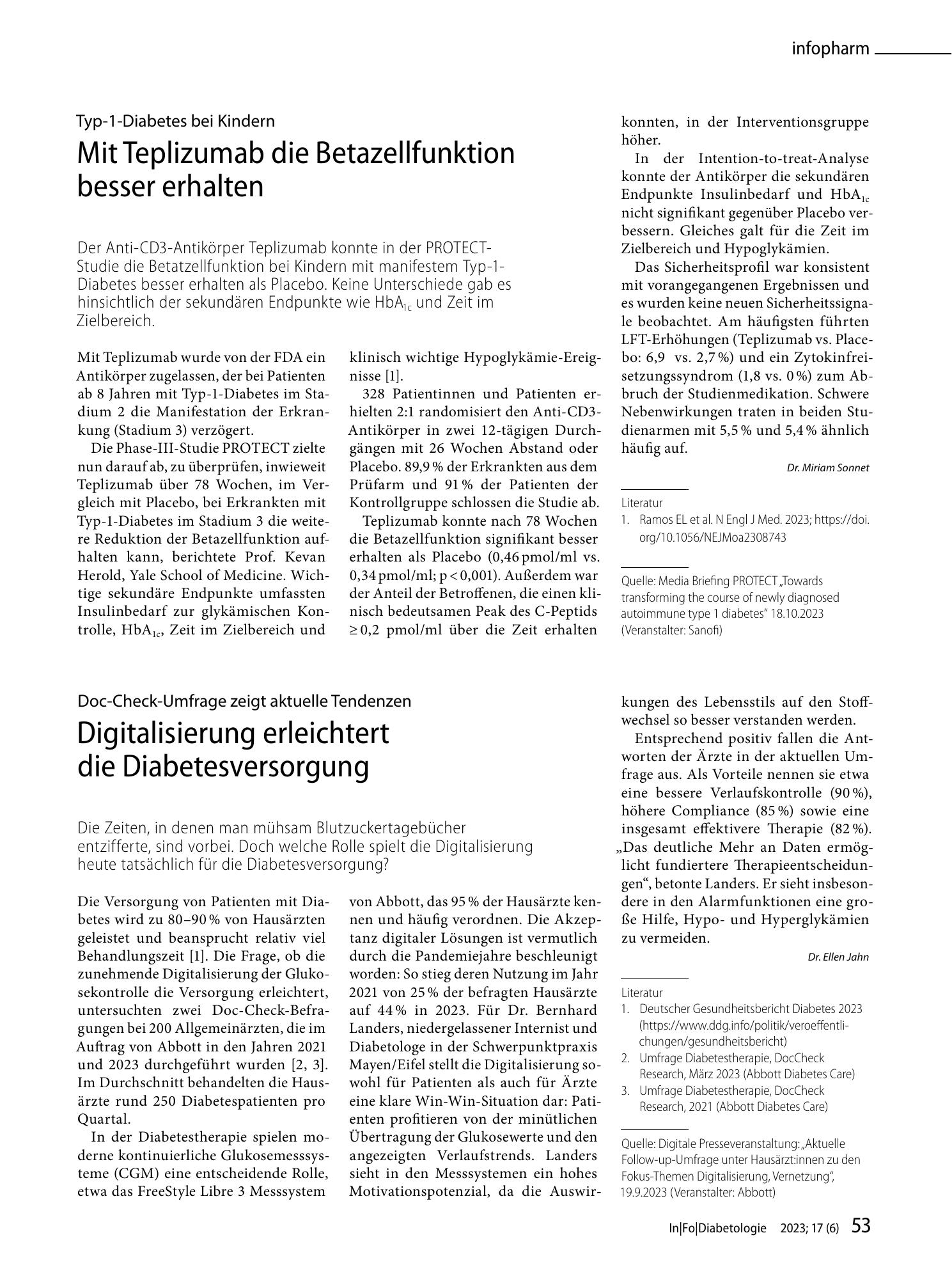 Vorschauseite 1: Digitalisierung erleichtert die Diabetesversorgung