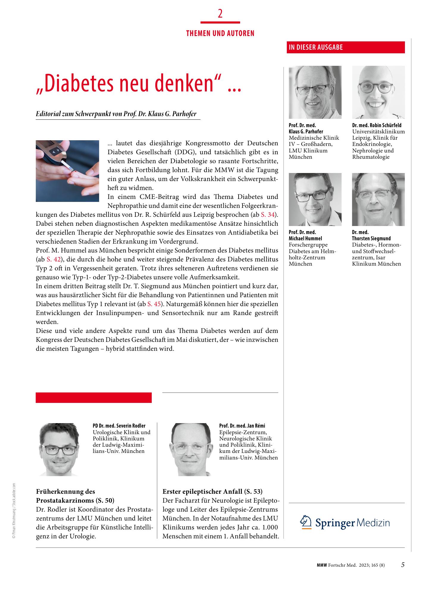 Vorschauseite 1: "Diabetes neu denken" ...