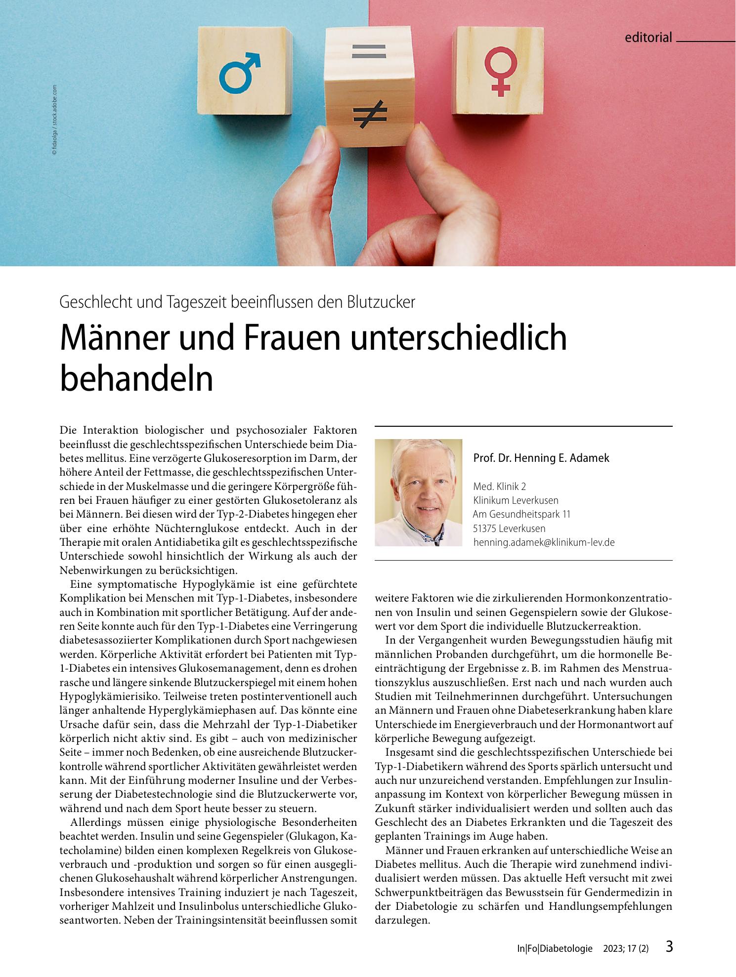 Vorschauseite 1: Männer und Frauen unterschiedlich behandeln