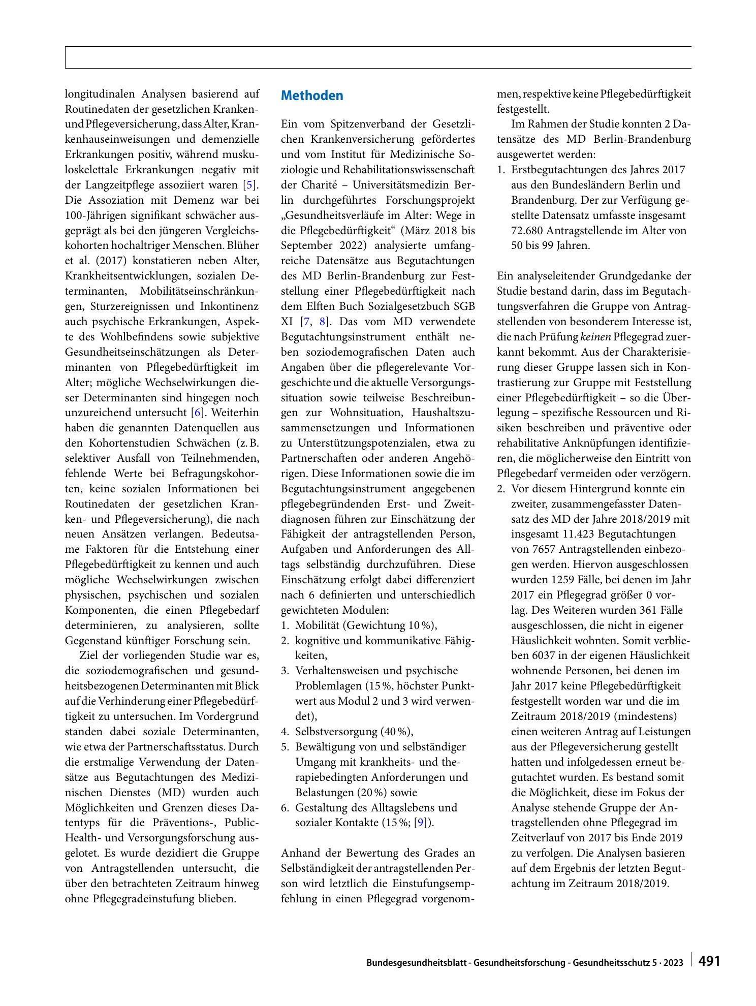 Vorschauseite 2: Prävention von Pflegebedürftigkeit