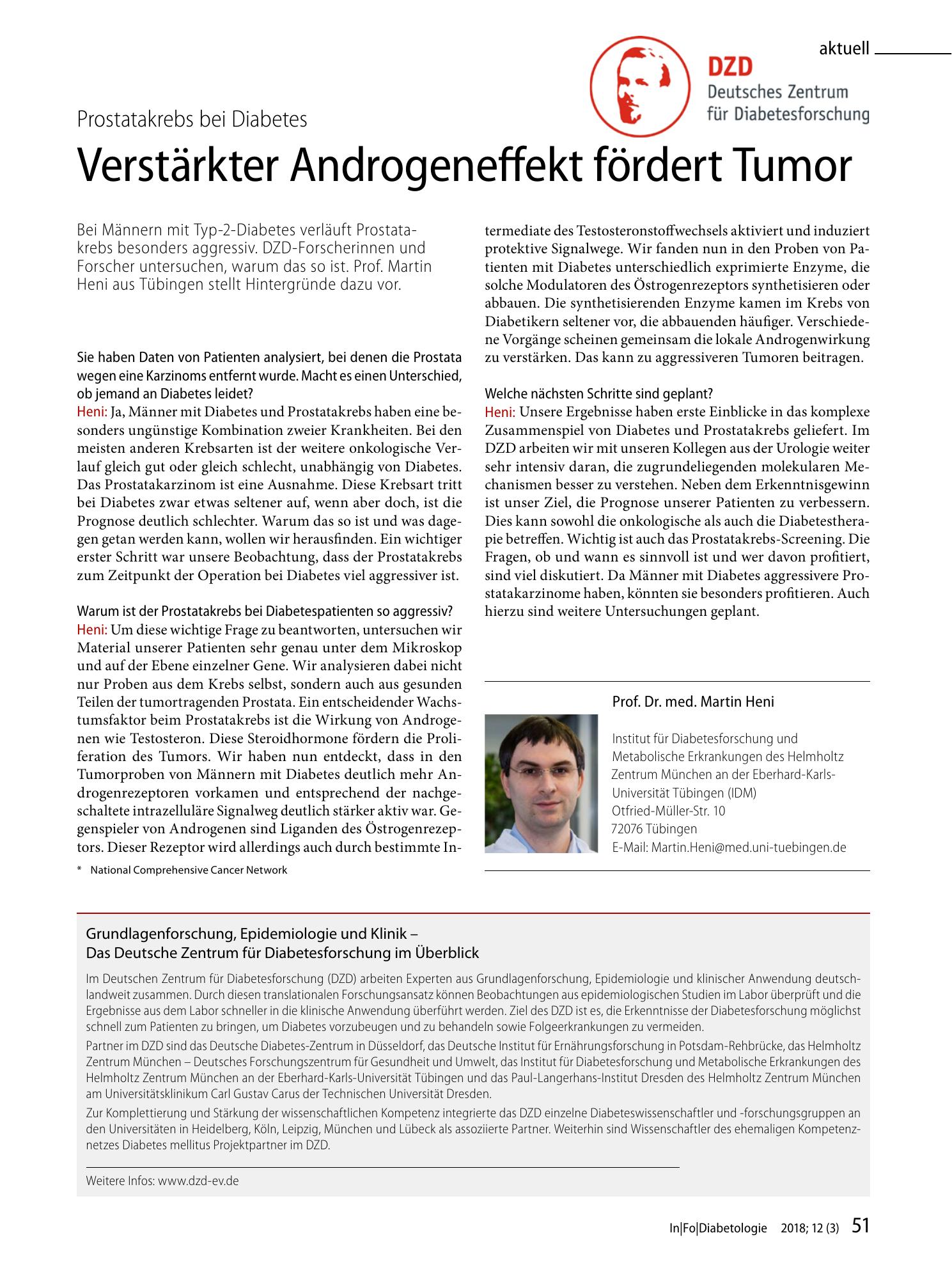 Vorschauseite 1: Verstärkter Androgeneffekt fördert Tumor?