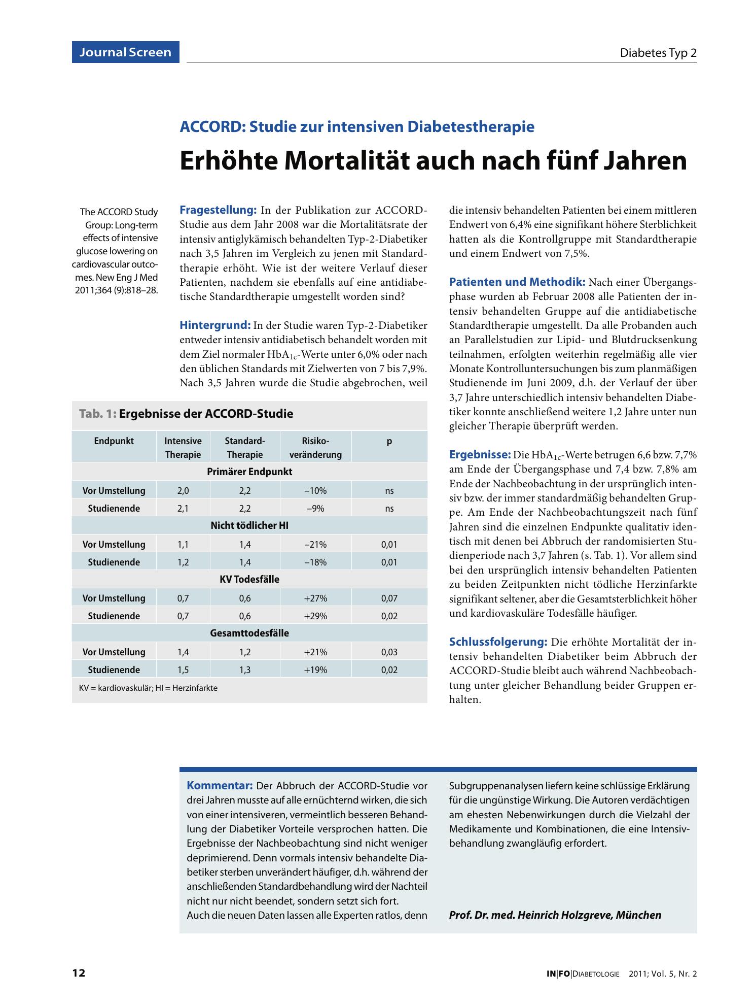 Vorschauseite 1: Erhöhte Mortalität auch nach fünf Jahren
