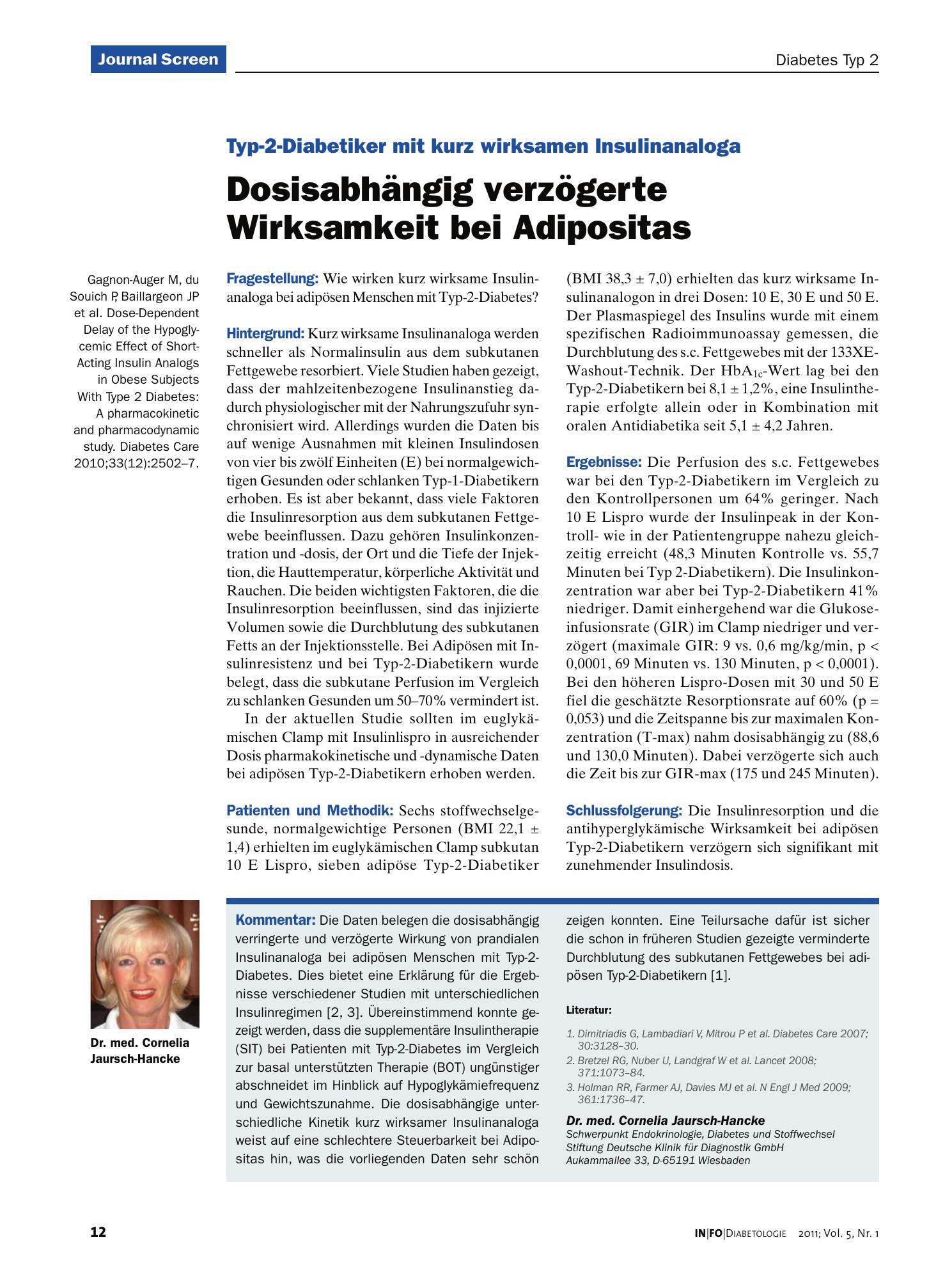 Vorschauseite 1: Dosisabhängig verzögerte Wirksamkeit bei Adipositas