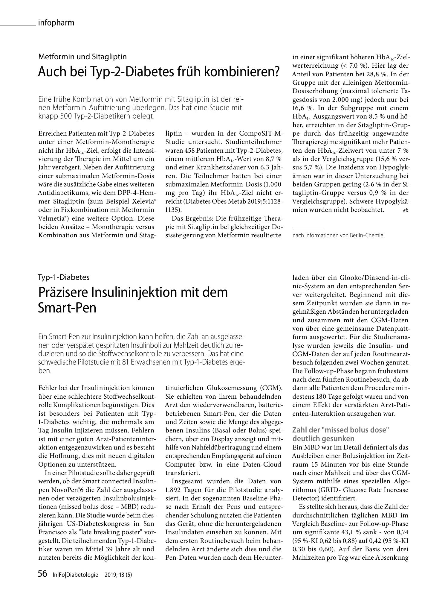 Vorschauseite 1: Auch bei Typ-2-Diabetes früh kombinieren?