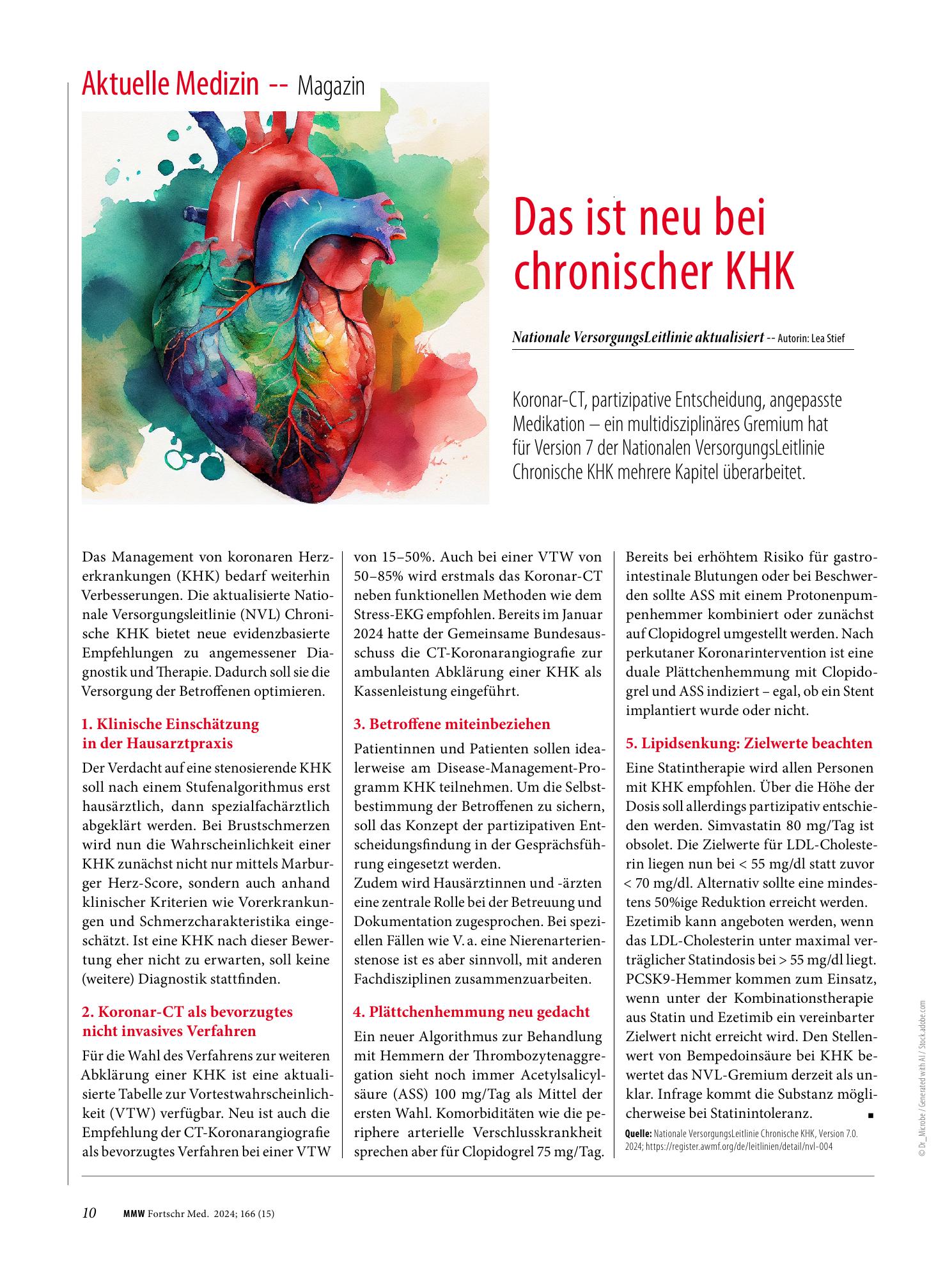 Vorschauseite 1: Das ist neu bei chronischer KHK