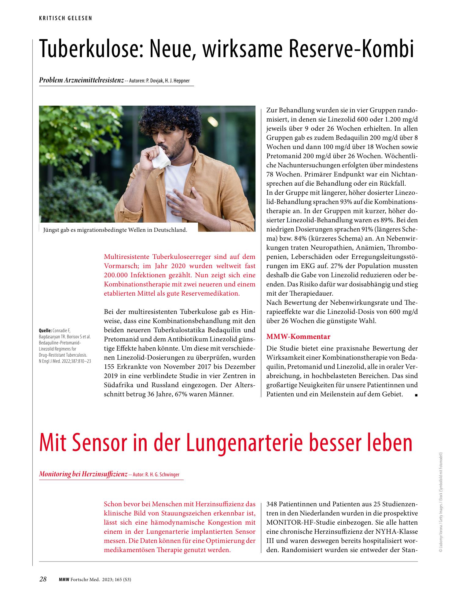 Vorschauseite 1: Tuberkulose: Neue, wirksame Reserve-Kombi