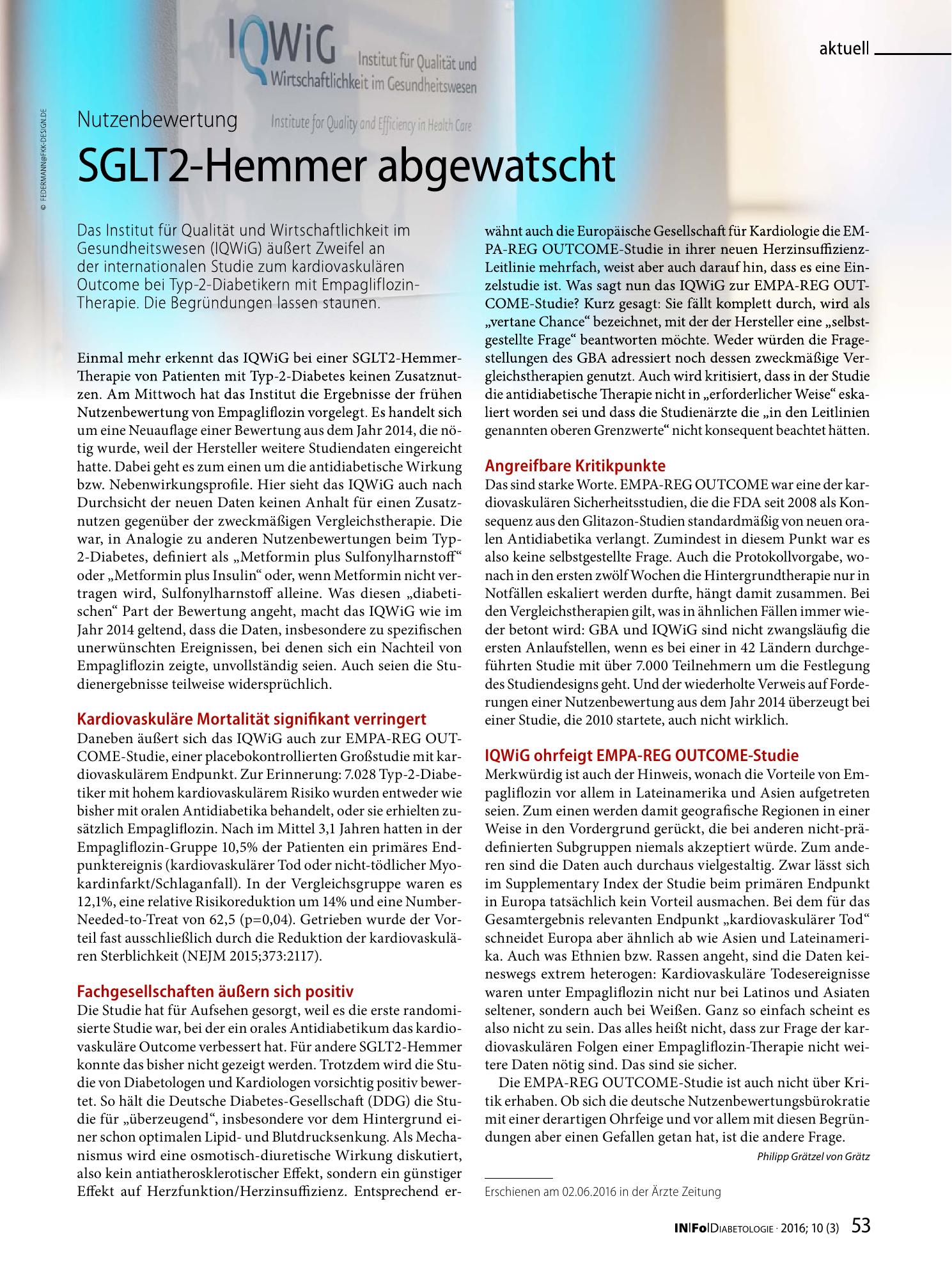 Vorschauseite 1: SGLT2-Hemmer abgewatscht