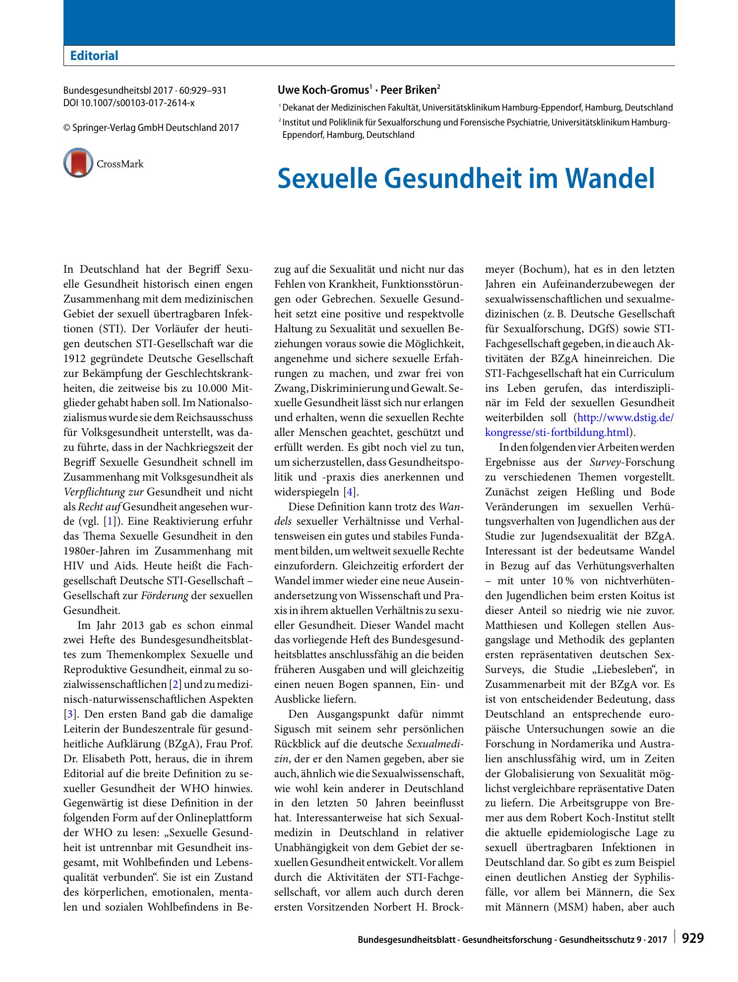 Vorschauseite 1: Sexuelle Gesundheit im Wandel
