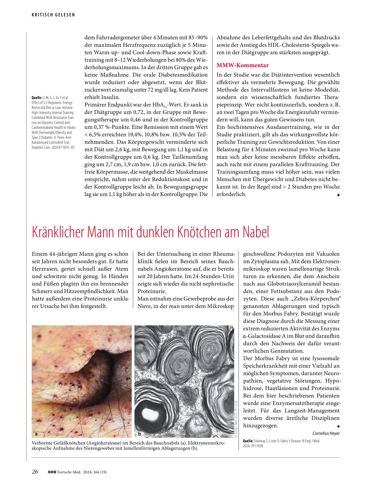 Vorschauseite 1: Kränklicher Mann mit dunklen Knötchen am Nabel