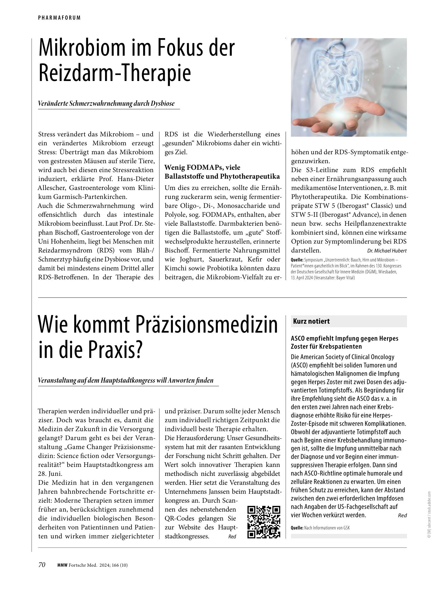 Vorschauseite 1: Mikrobiom im Fokus der Reizdarm-Therapie