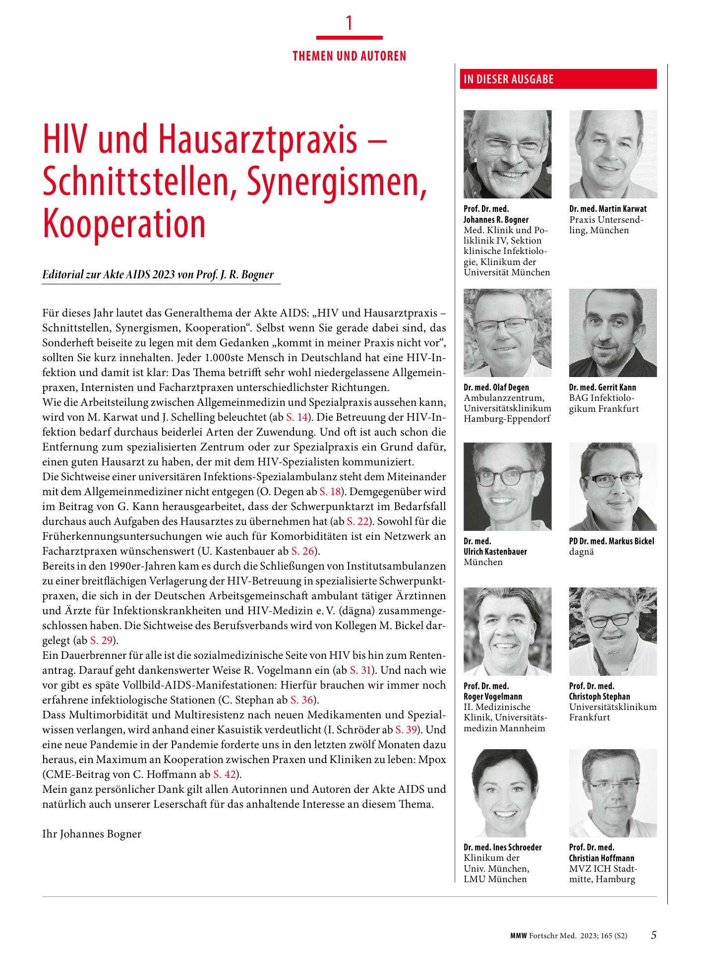 Vorschauseite 1: HIV und Hausarztpraxis - Schnittstellen, Synergismen, Kooperation