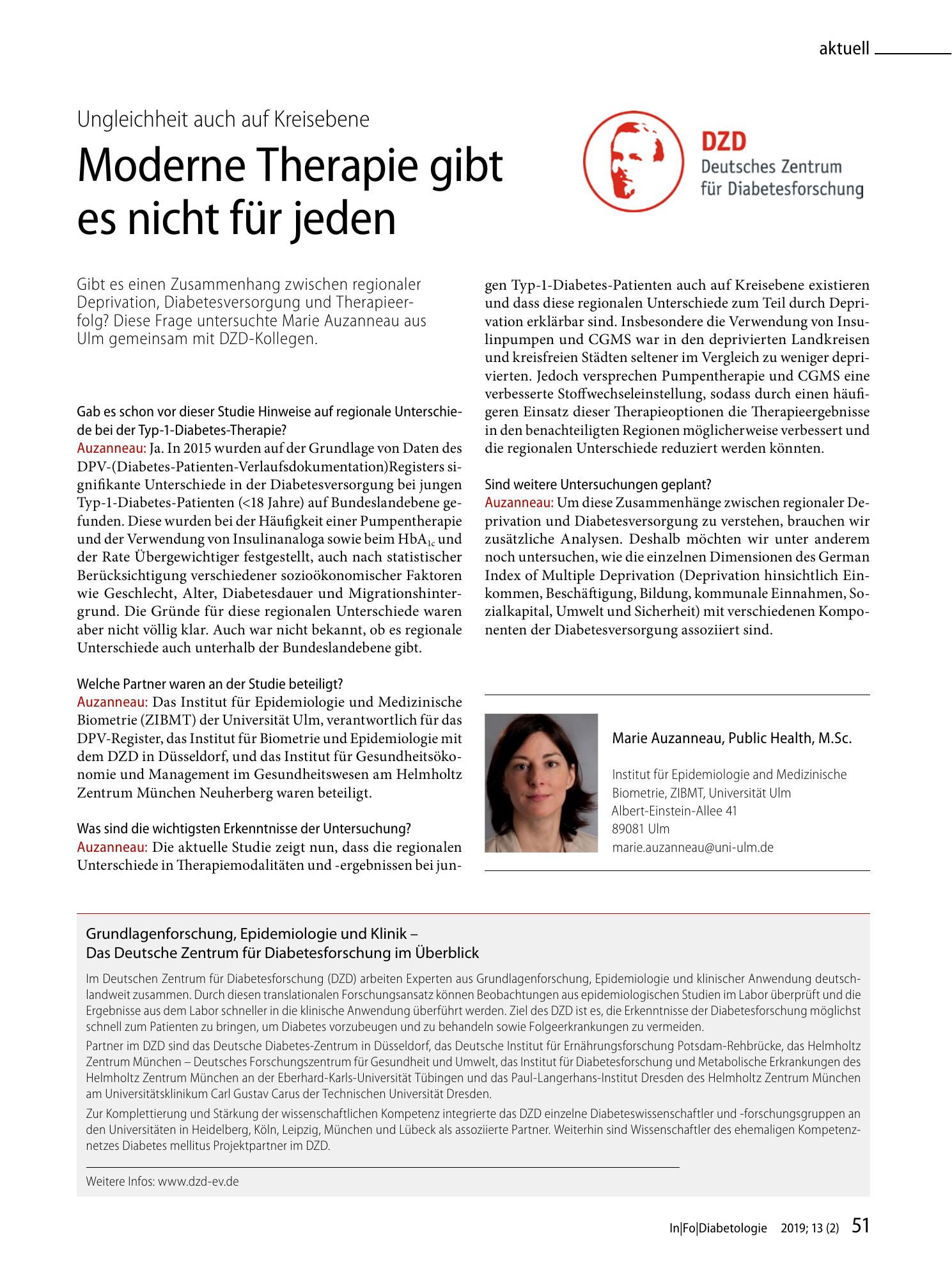 Vorschauseite 1: Moderne Therapie gibt es nicht für jeden