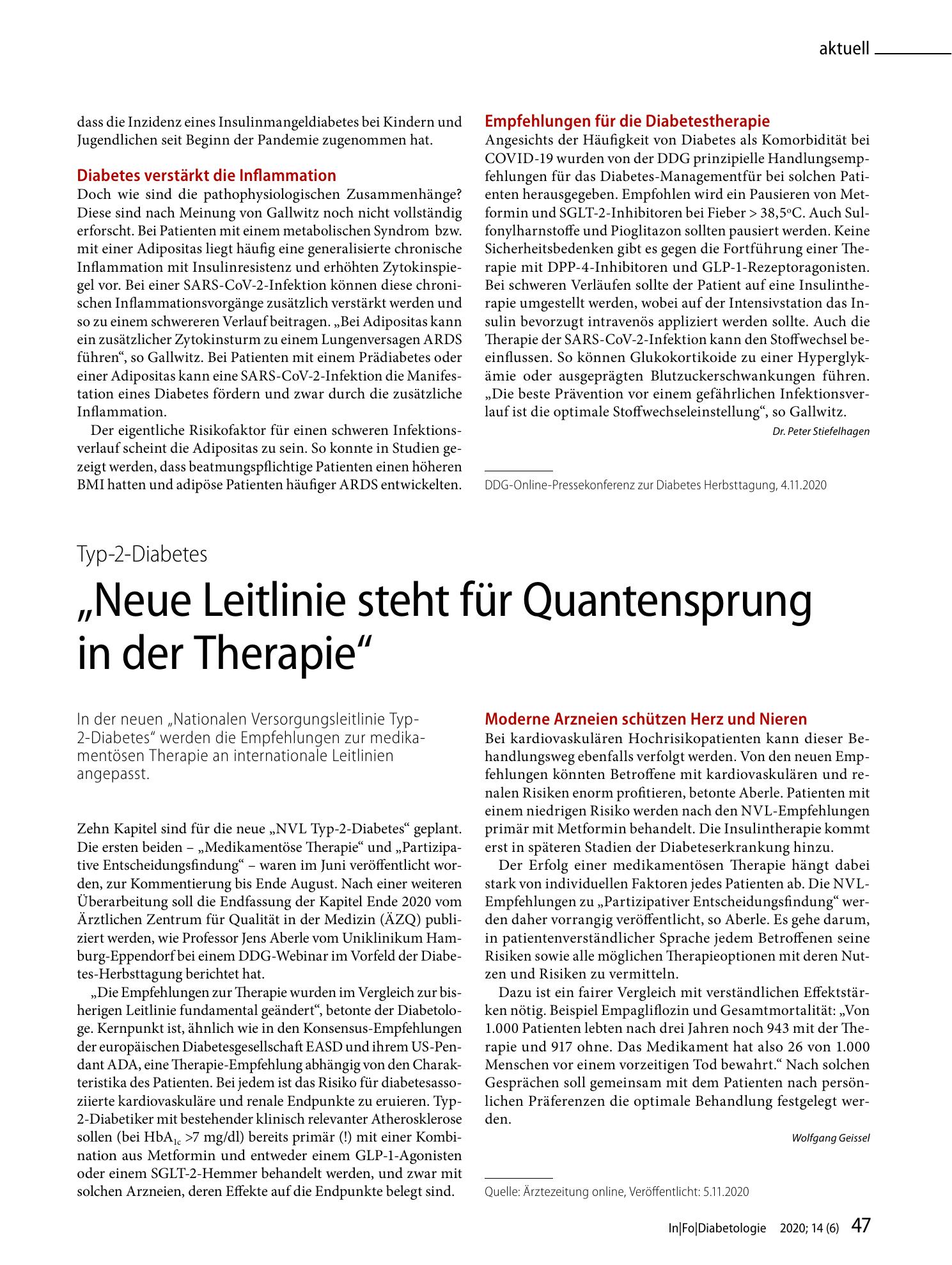 Vorschauseite 1: "Neue Leitlinie steht für Quantensprung in der Therapie"