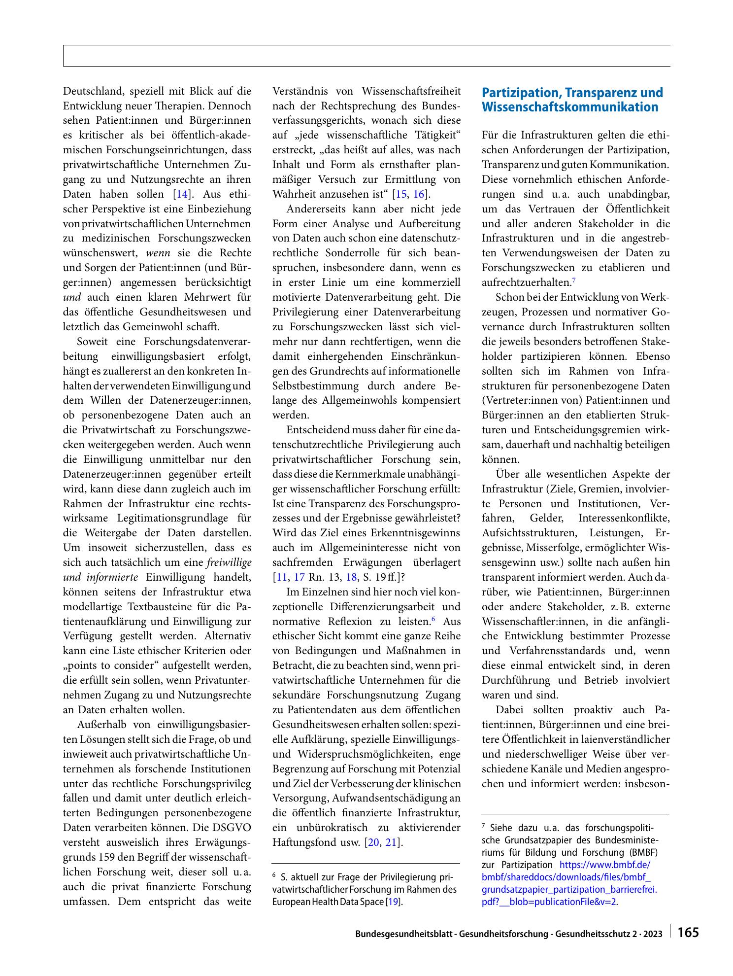 Vorschauseite 6: Dateninfrastrukturen für die Gesundheitsforschung
