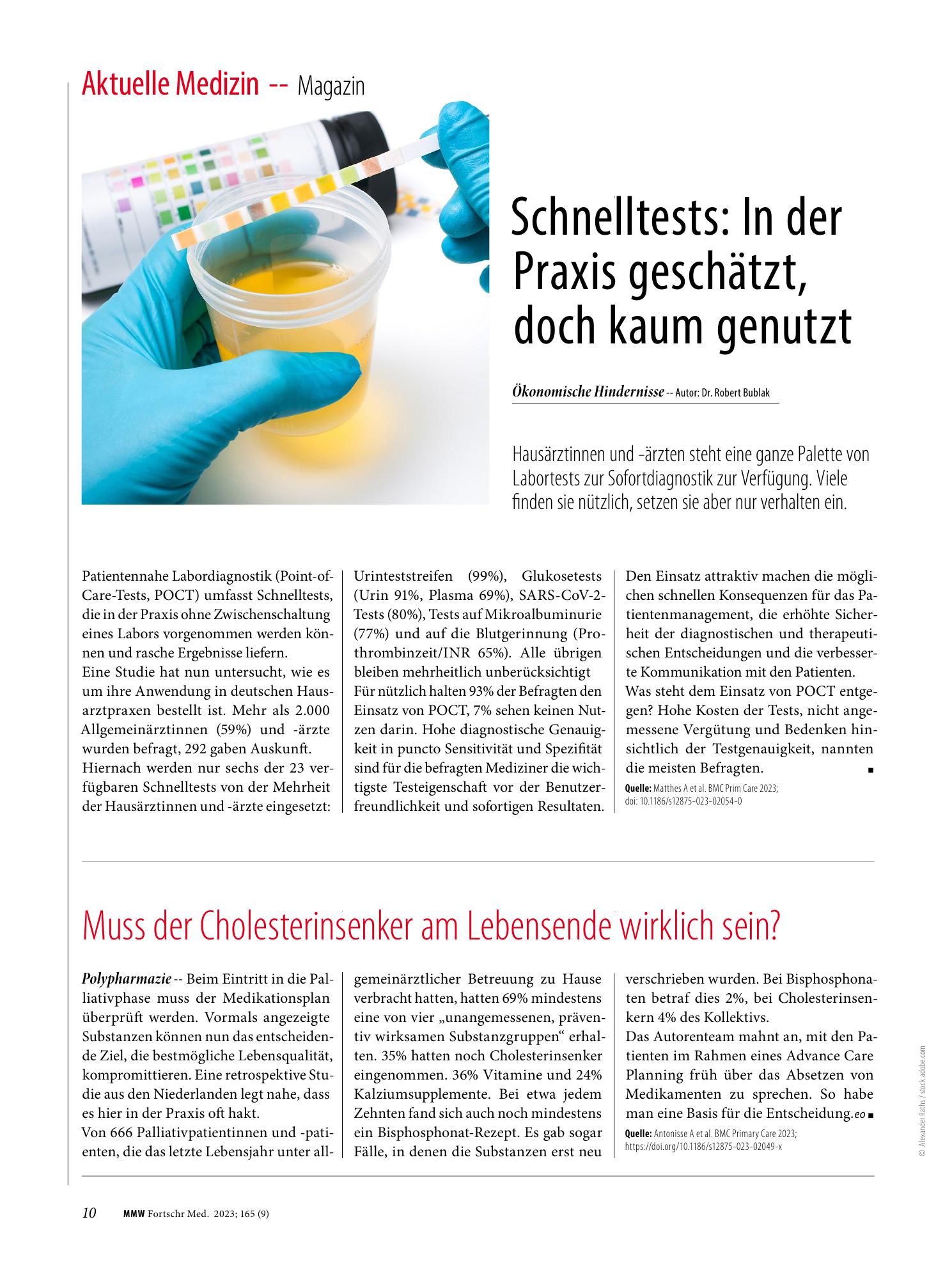 Vorschauseite 1: Muss der Cholesterinsenker am Lebensende wirklich sein?
