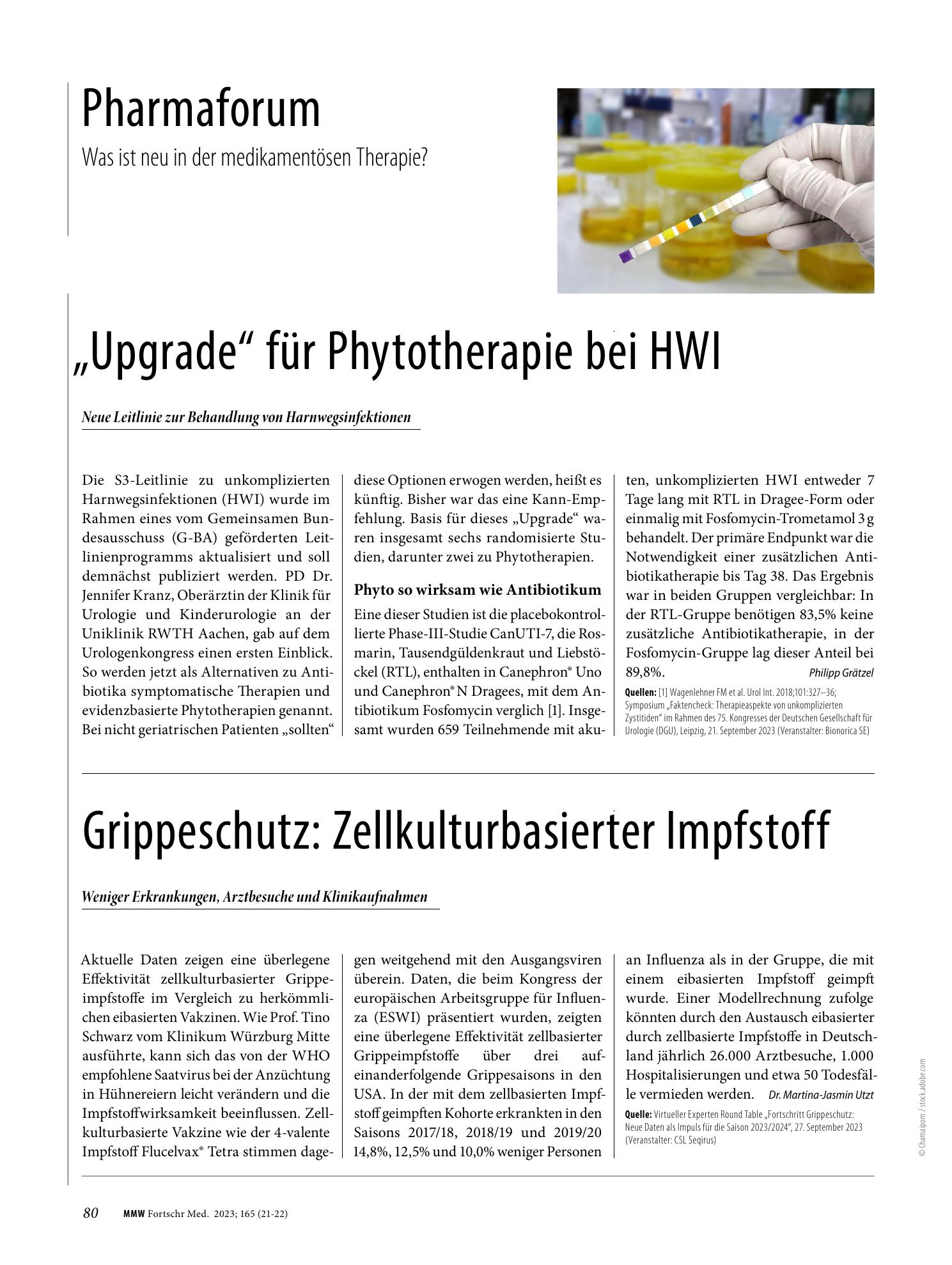 Vorschauseite 1: „Upgrade“ für Phytotherapie bei HWI