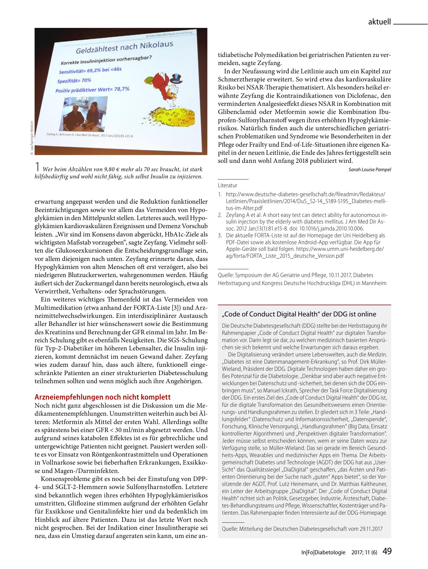 Vorschauseite 1: „Code of Conduct Digital Health“ der DDG ist online
