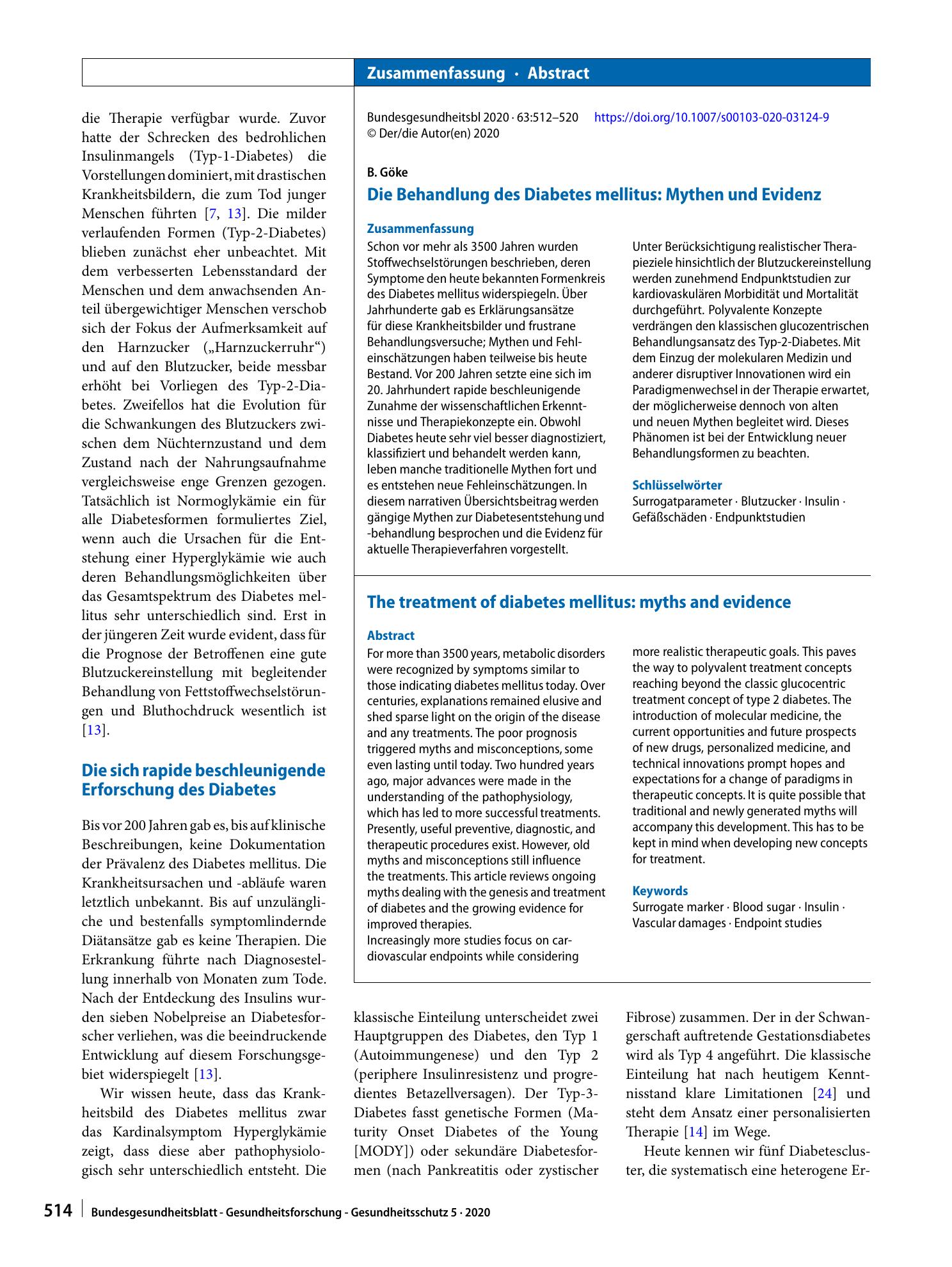 Vorschauseite 3: Die Behandlung des Diabetes mellitus: Mythen und Evidenz