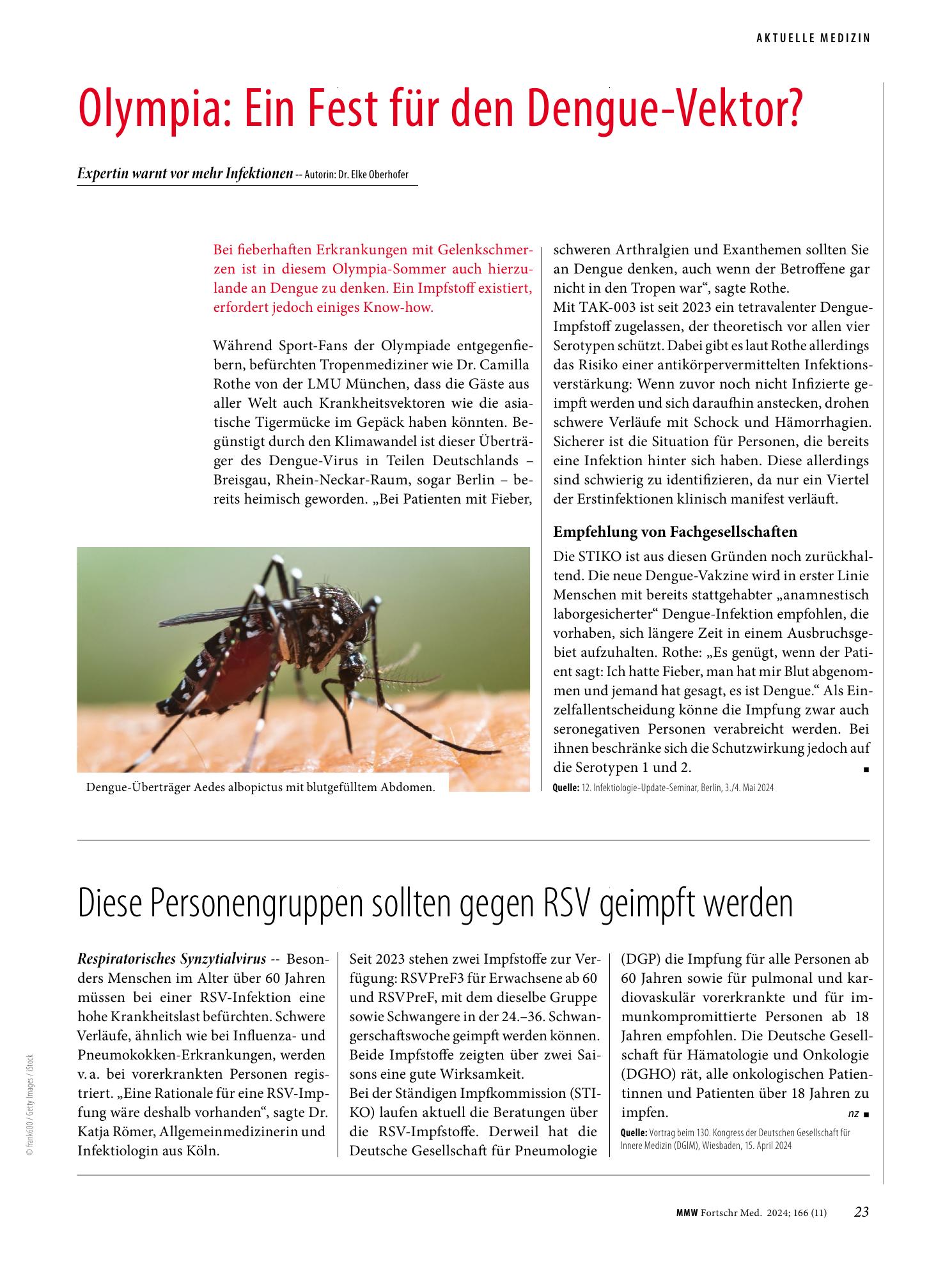 Vorschauseite 1: Diese Personengruppen sollten gegen RSV geimpft werden