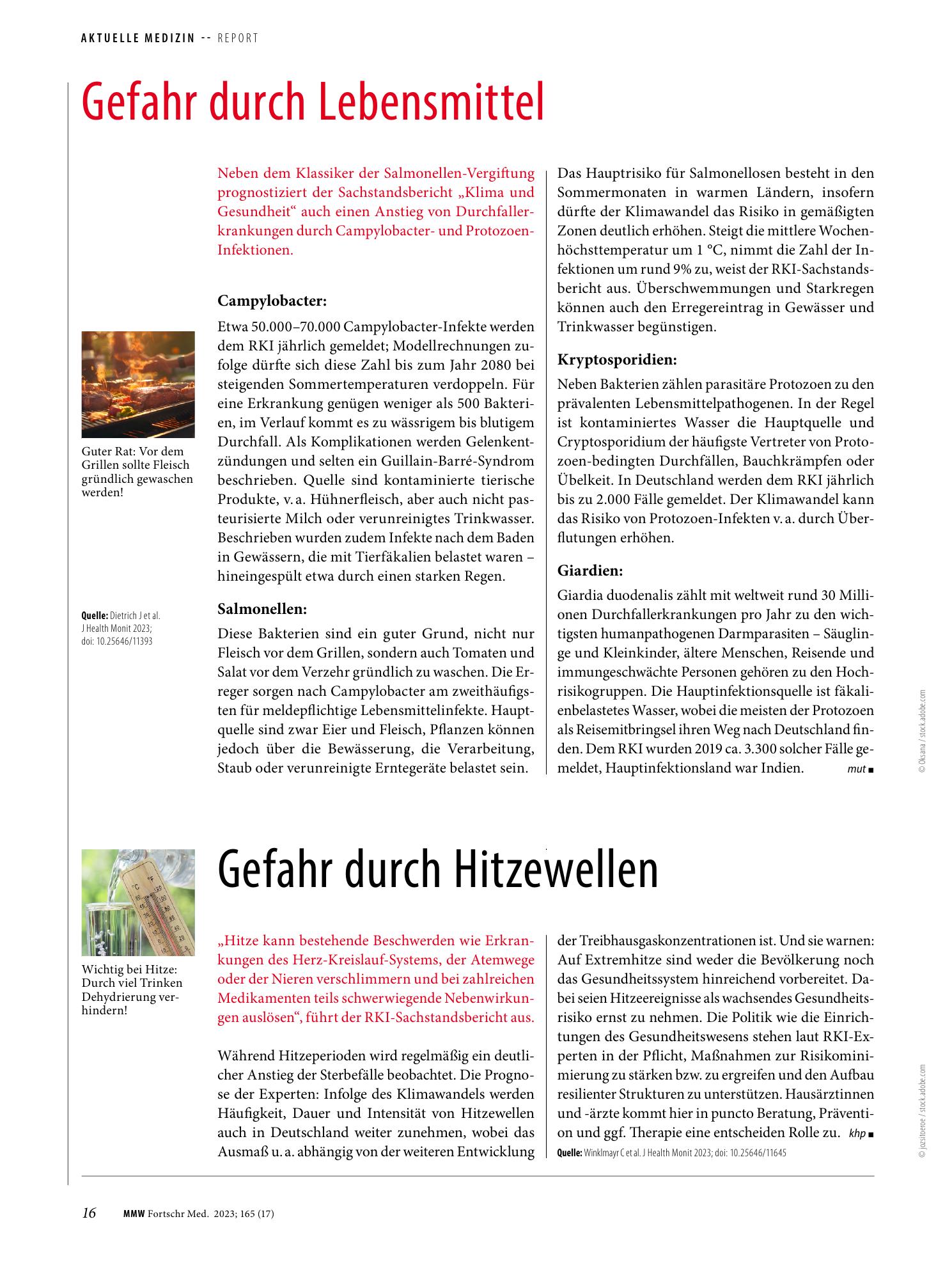 Vorschauseite 1: Gefahr durch Lebensmittel