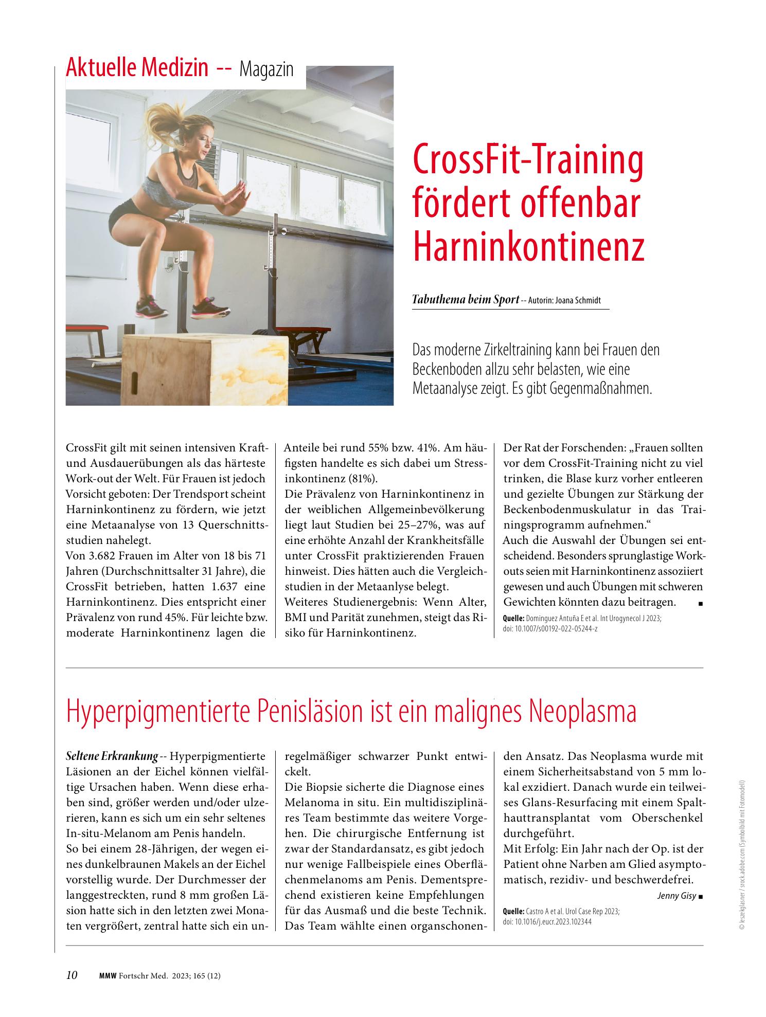 Vorschauseite 1: CrossFit-Training fördert offenbar Harninkontinenz