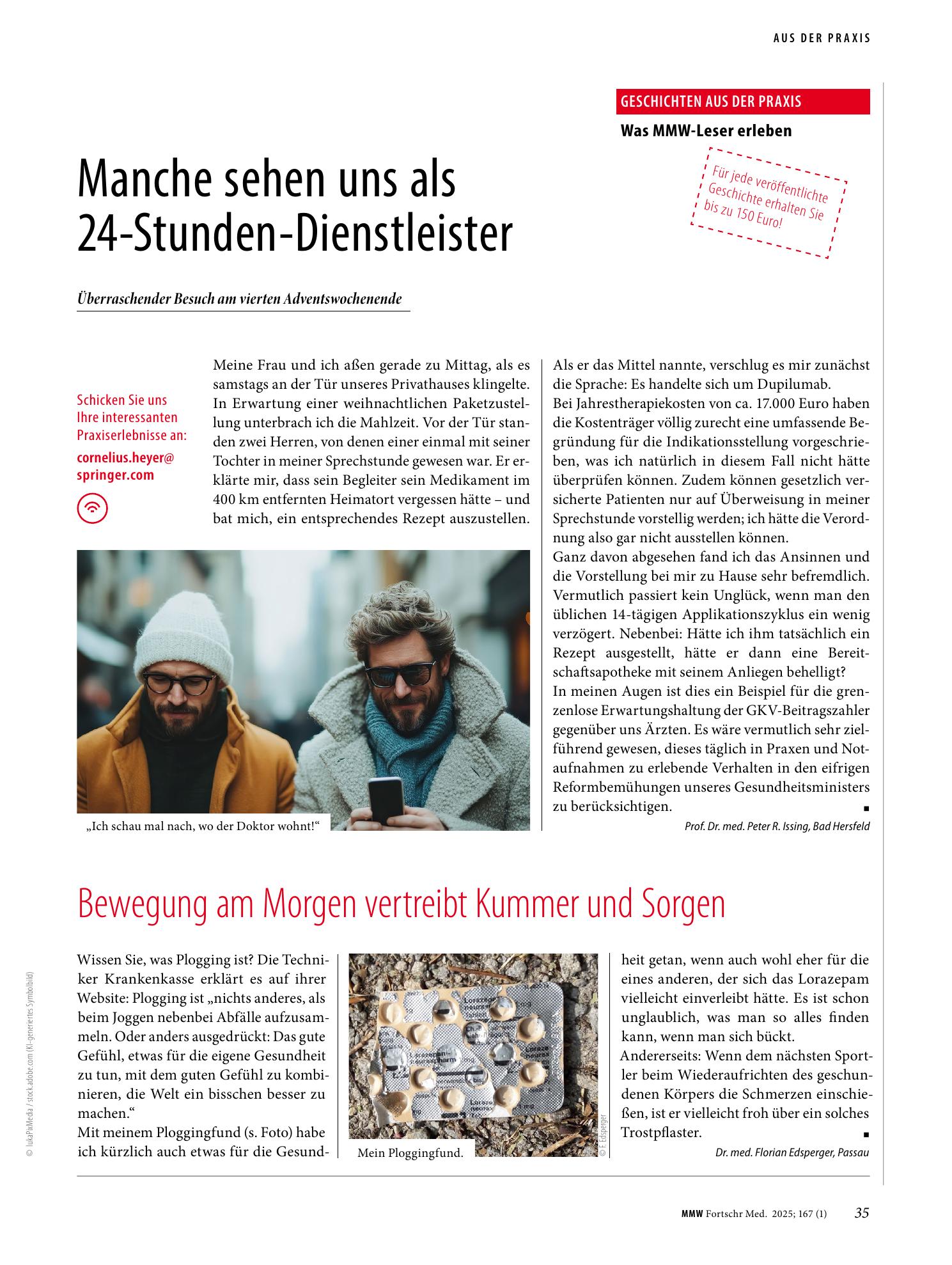Vorschauseite 1: Manche sehen uns als 24-Stunden-Dienstleister