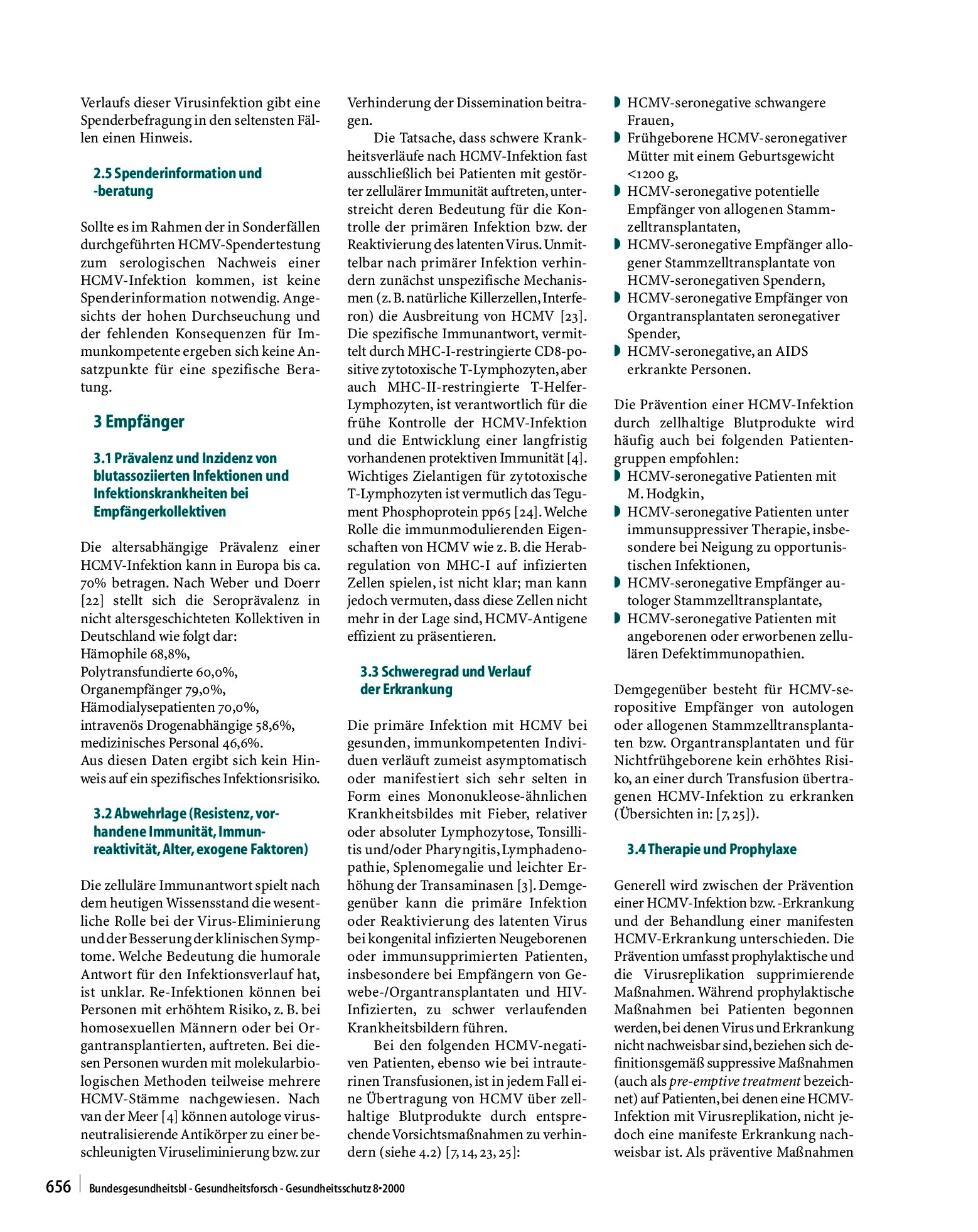 Vorschauseite 4: Humanes Cytomegalovirus (HCMV) Stellungnahmen des Arbeitskreises Blut des Bundesministeriums für Gesundheit