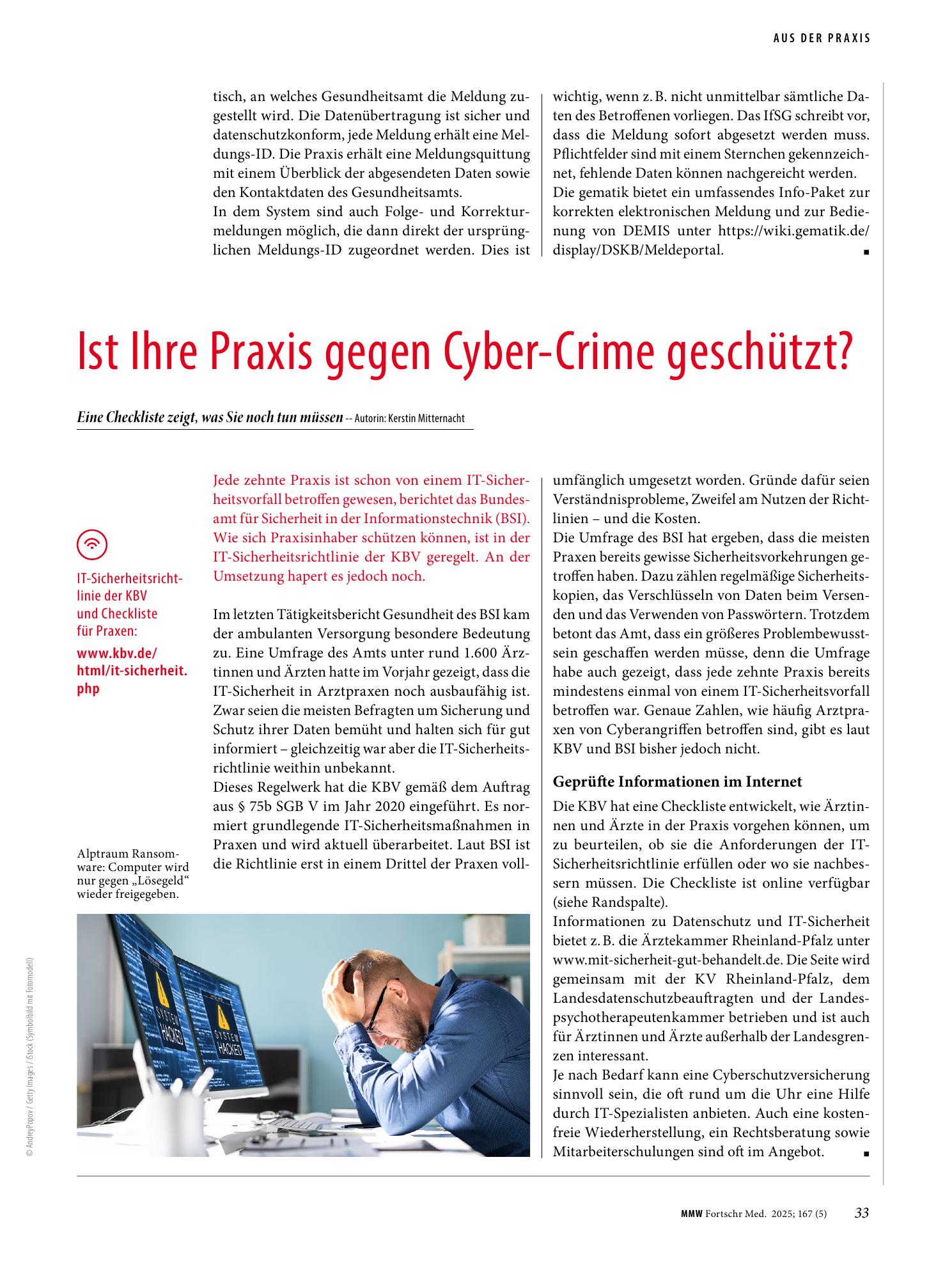 Vorschauseite 1: Ist Ihre Praxis gegen Cyber-Crime geschützt?