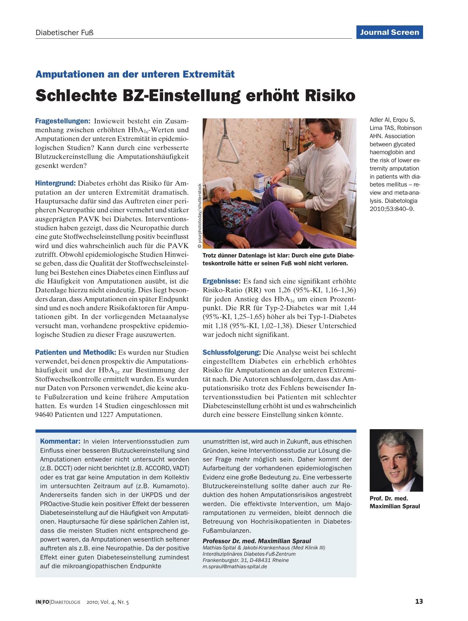 Vorschauseite 1: Schlechte BZ-Einstellung erhöht Risiko