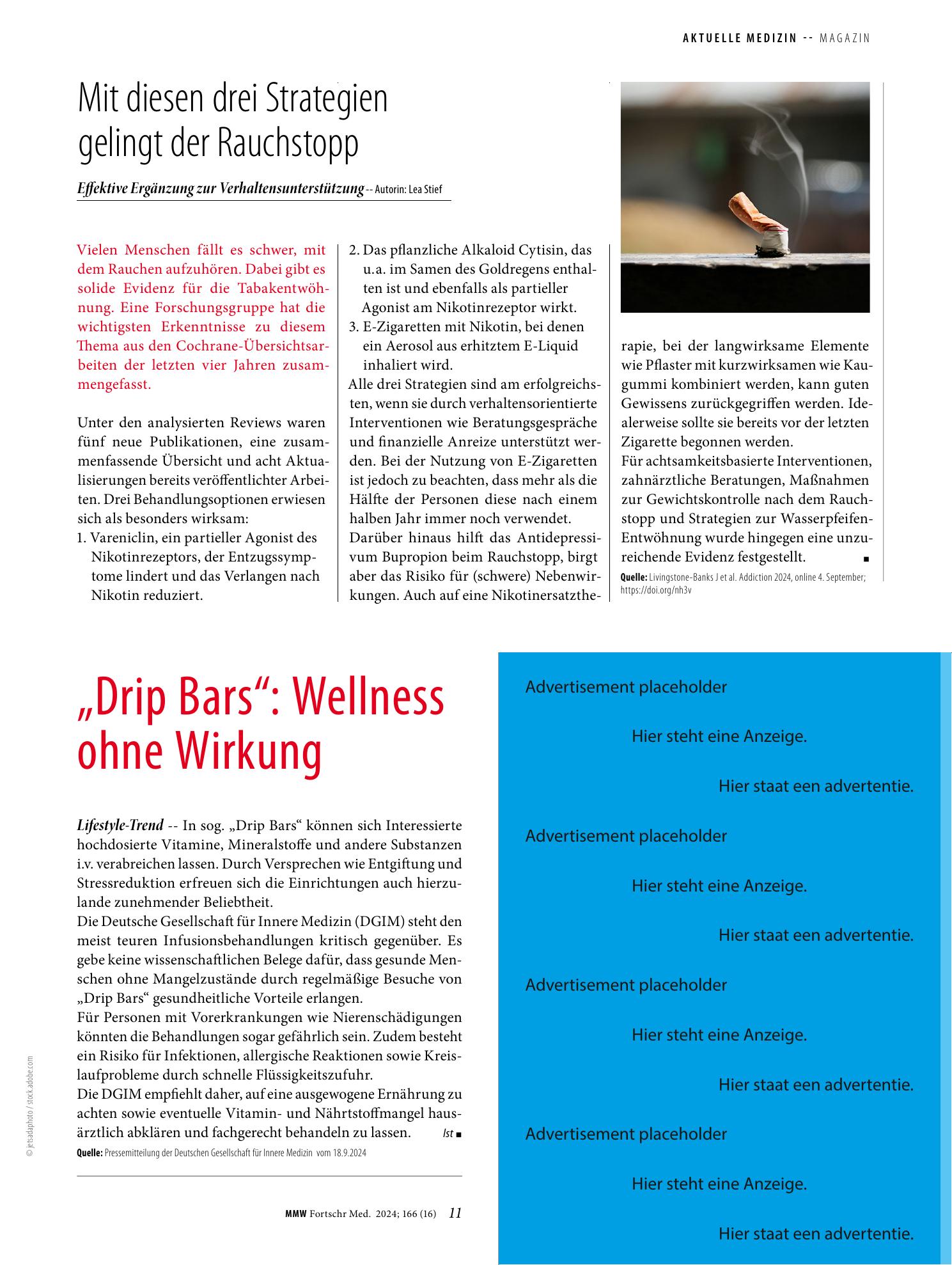 Vorschauseite 1: „Drip Bars“: Wellness ohne Wirkung