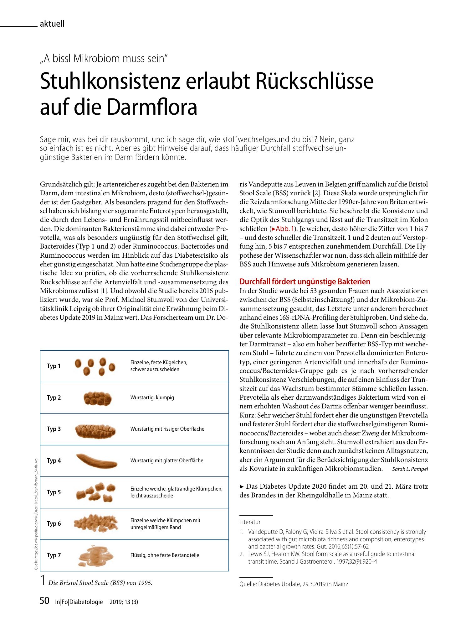 Vorschauseite 1: Stuhlkonsistenz erlaubt Rückschlüsse auf die Darmflora