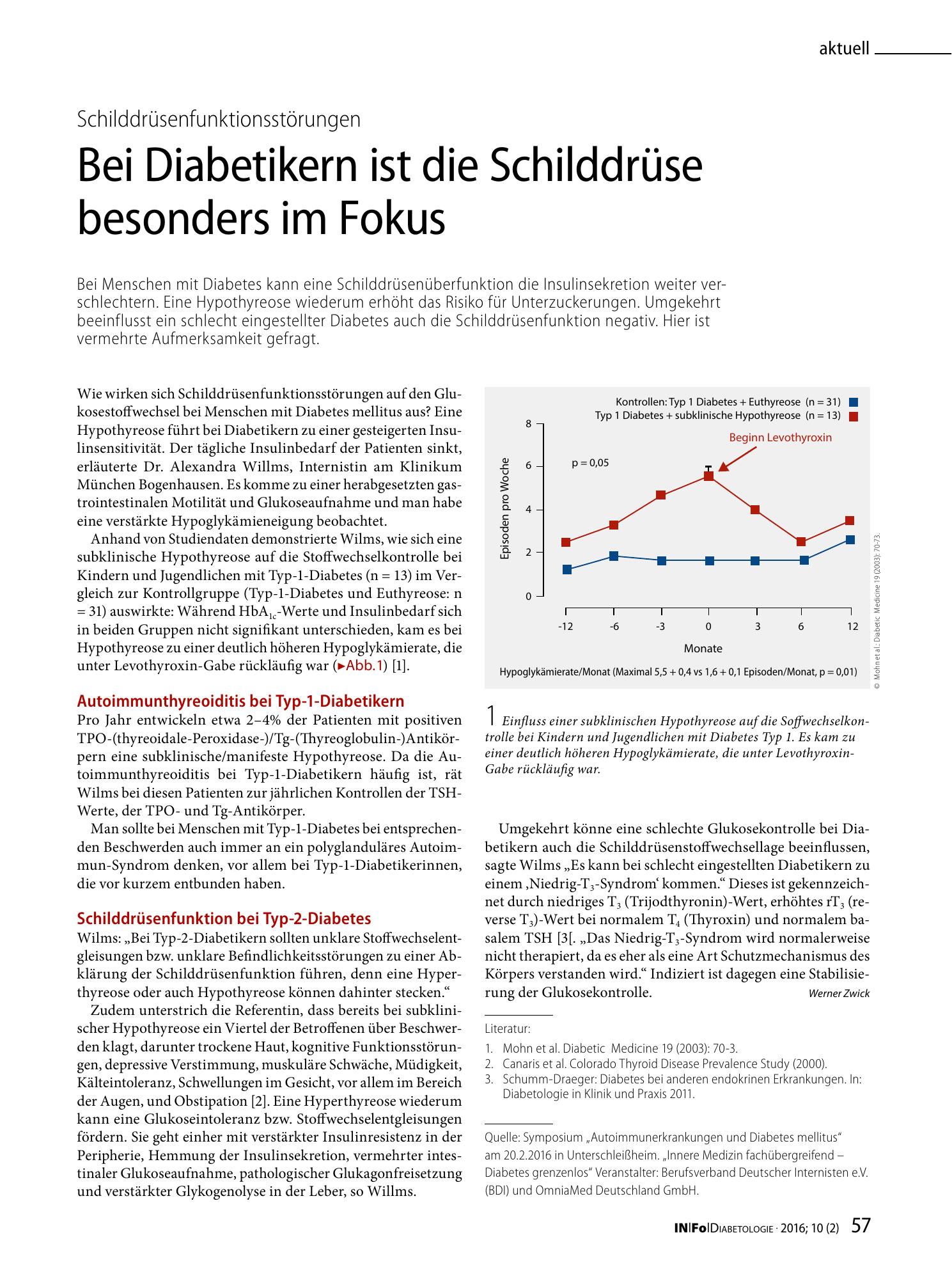 Vorschauseite 1: Bei Diabetikern ist die Schilddrüse besonders im Fokus