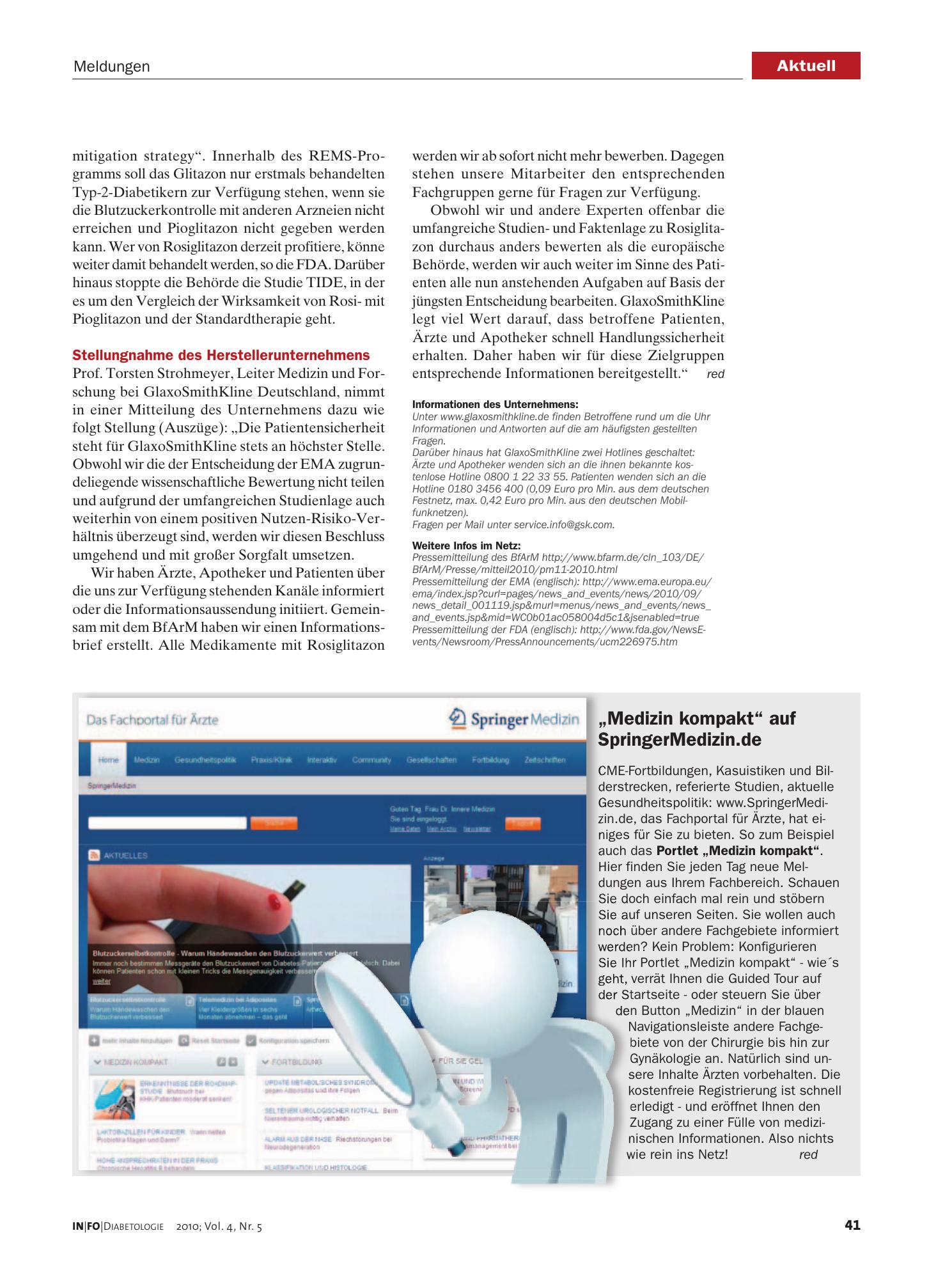 Vorschauseite 1: „Medizin kompakt“ auf SpringerMedizin.de