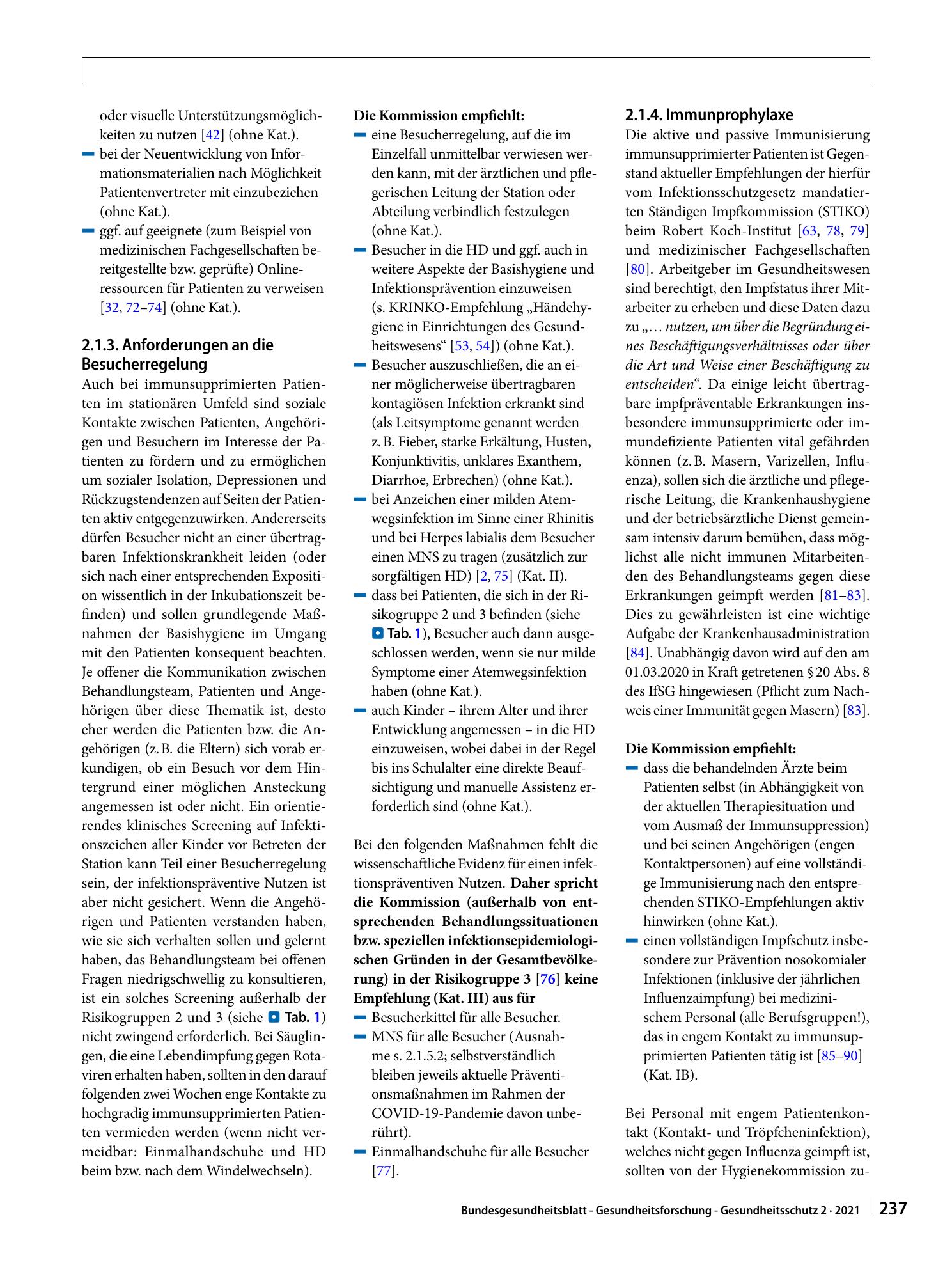 Vorschauseite 6: Anforderungen an die Infektionsprävention bei der medizinischen Versorgung von immunsupprimierten Patienten