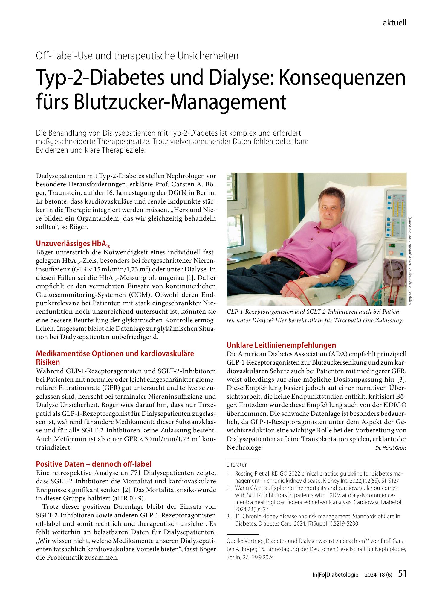 Vorschauseite 1: Typ-2-Diabetes und Dialyse: Konsequenzen fürs Blutzucker-Management