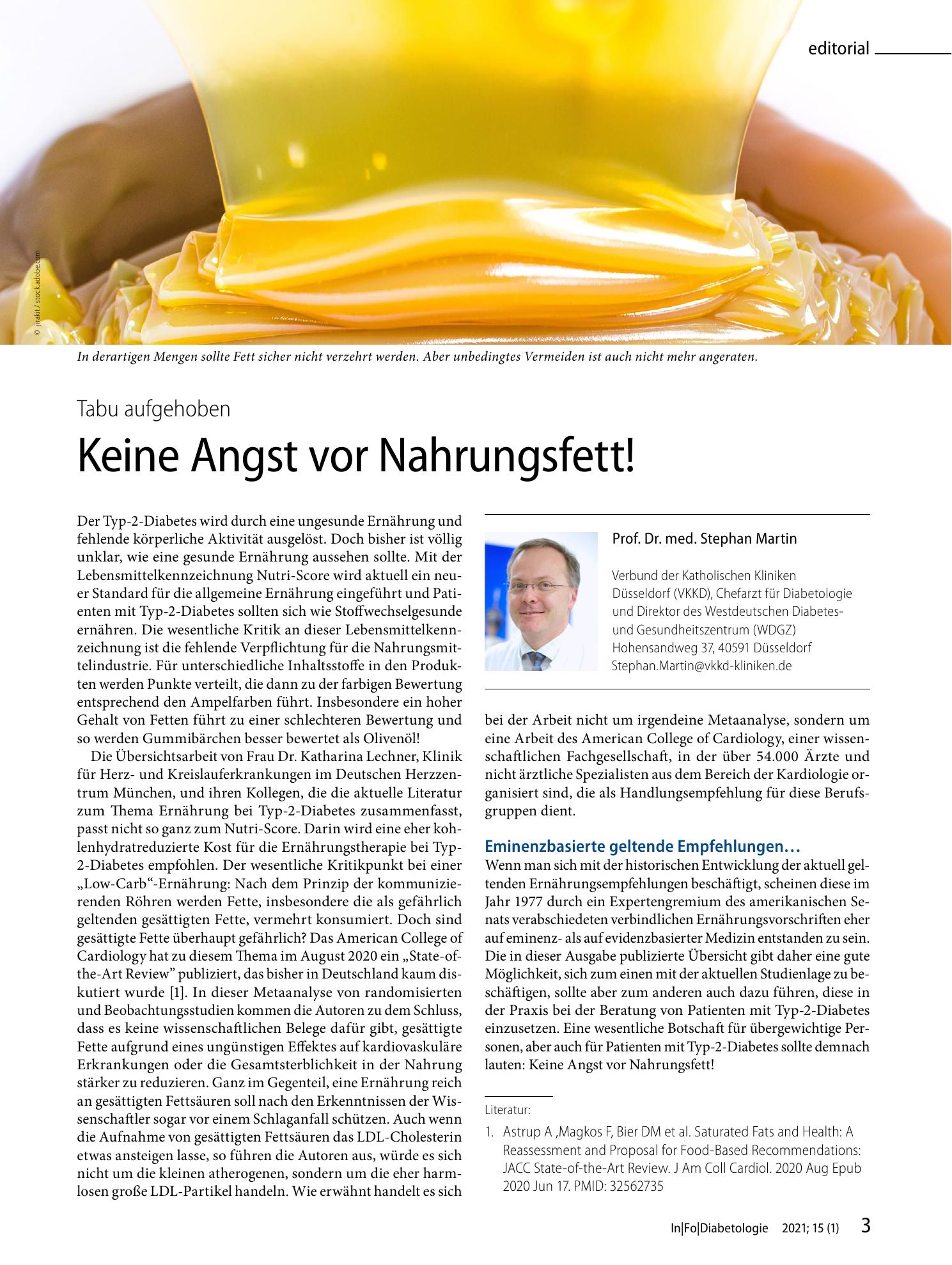 Vorschauseite 1: Keine Angst vor Nahrungsfett!