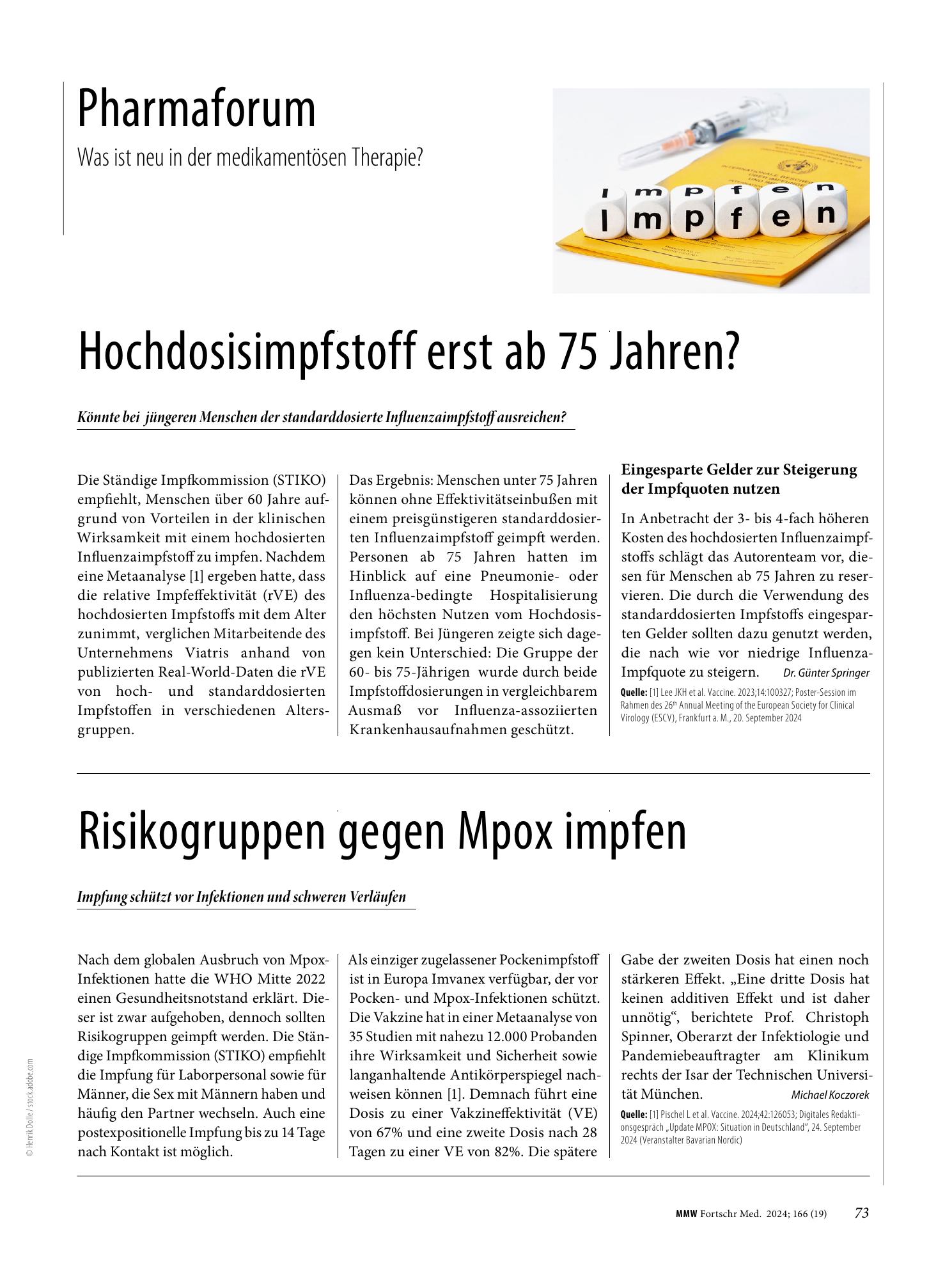 Vorschauseite 1: Risikogruppen gegen Mpox impfen