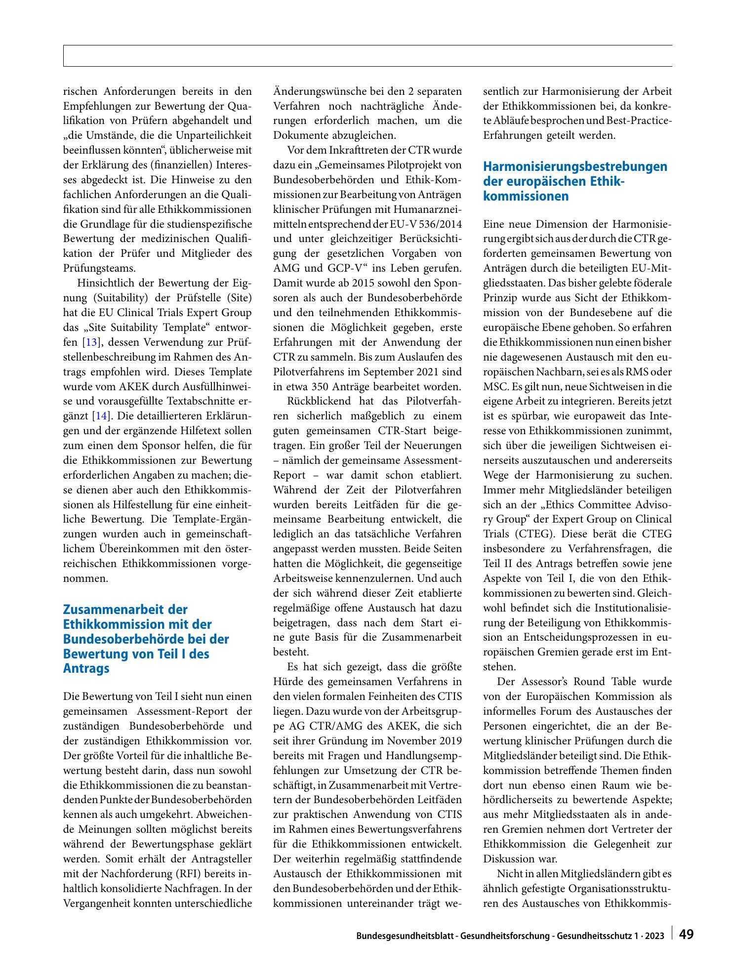 Vorschauseite 5: Bewertung klinischer Arzneimittelprüfungen durch Ethikkommissionen: Änderungen durch die neue EU-Verordnung 536/2014 (CTR) und nötige Harmonisierungsmaßnahmen