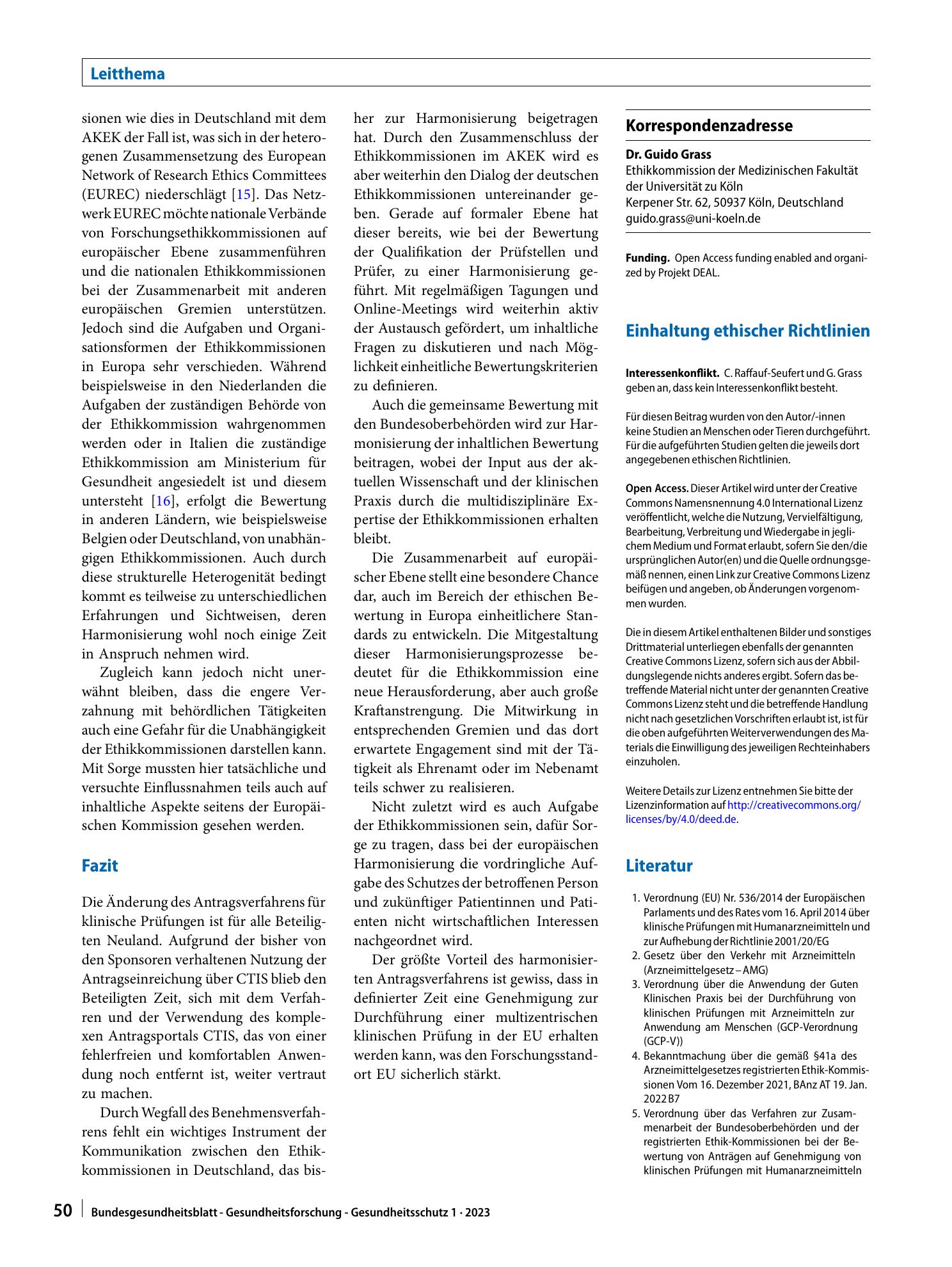 Vorschauseite 6: Bewertung klinischer Arzneimittelprüfungen durch Ethikkommissionen: Änderungen durch die neue EU-Verordnung 536/2014 (CTR) und nötige Harmonisierungsmaßnahmen