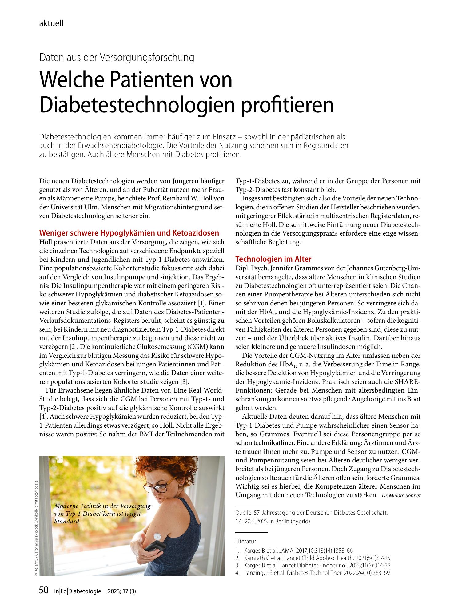 Vorschauseite 1: Welche Patienten von Diabetestechnologien profitieren