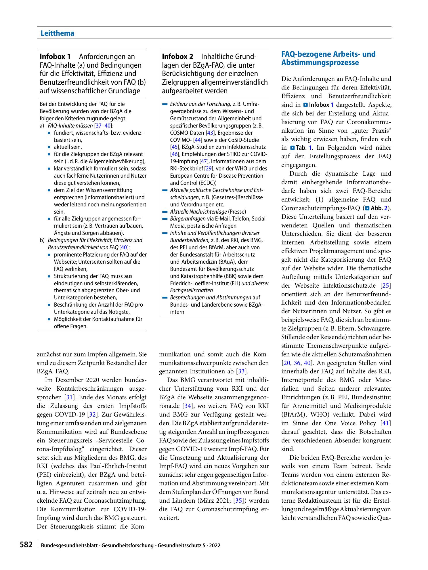 Vorschauseite 6: Häufig gestellte Fragen (FAQ) in der Risikokommunikation zu COVID-19: Erstellung und Bedeutung als interinstitutionelles Krisenreaktionsinstrument
