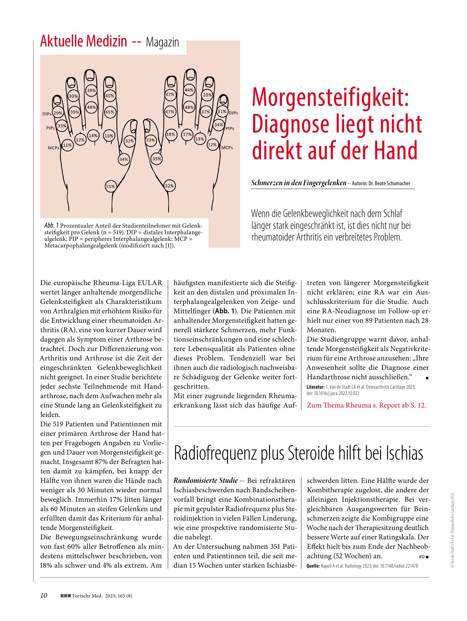 Vorschauseite 1: Radiofrequenz plus Steroide hilft bei Ischias