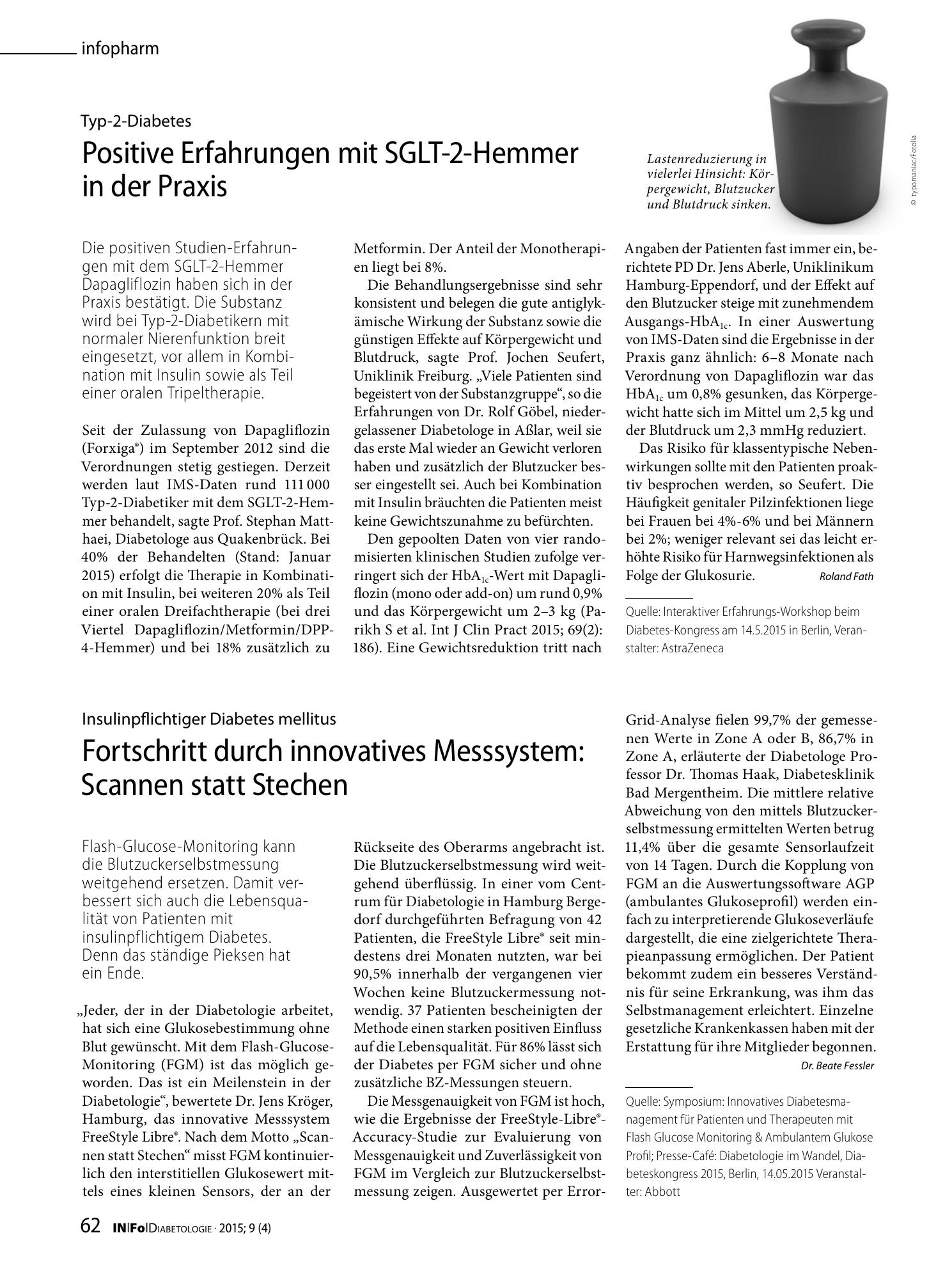 Vorschauseite 1: Positive Erfahrungen mit SGLT-2-Hemmer in der Praxis