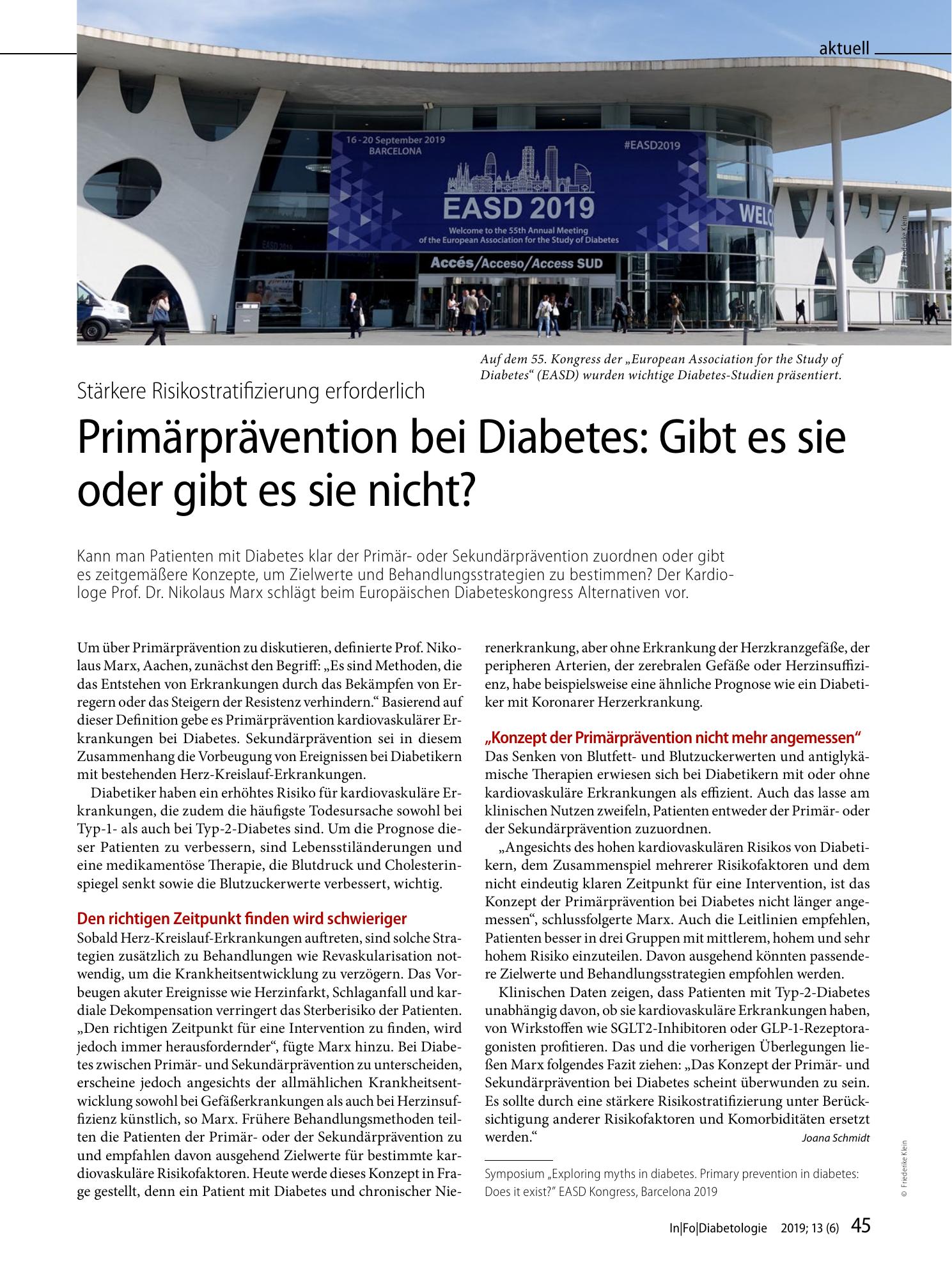 Vorschauseite 1: Primärprävention bei Diabetes: Gibt es sie oder gibt es sie nicht?