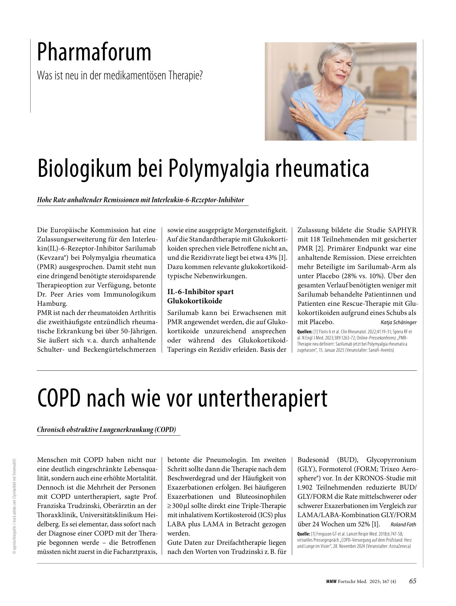 Vorschauseite 1: COPD nach wie vor untertherapiert