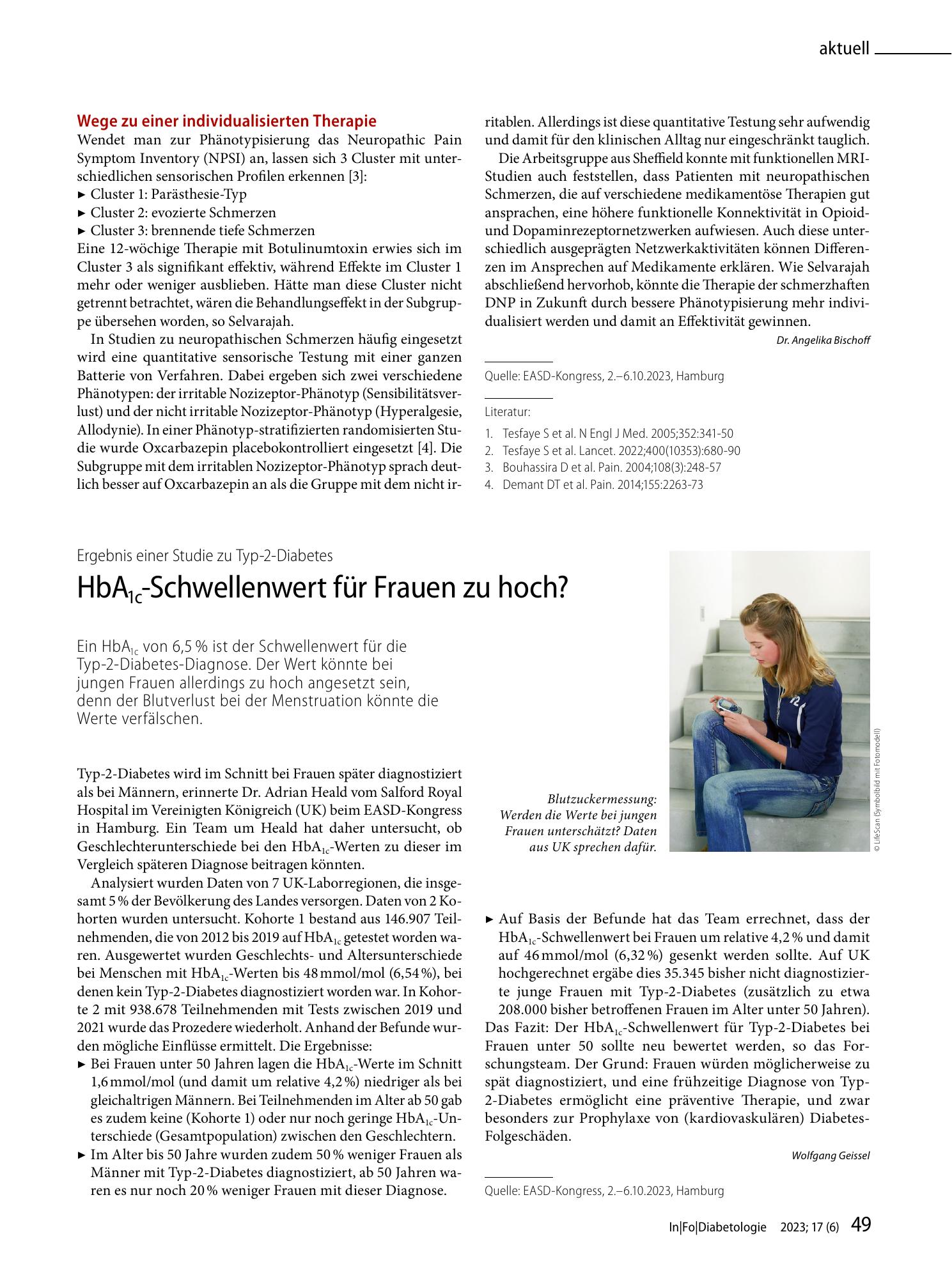 Vorschauseite 1: HbA1c-Schwellenwert für Frauen zu hoch?
