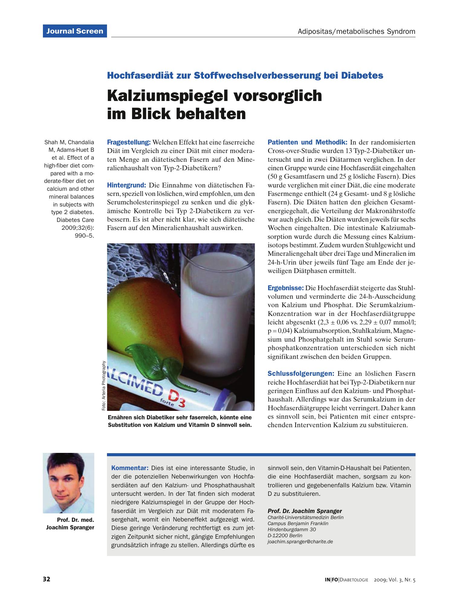 Vorschauseite 1: Kalziumspiegel vorsorglich im Blick behalten